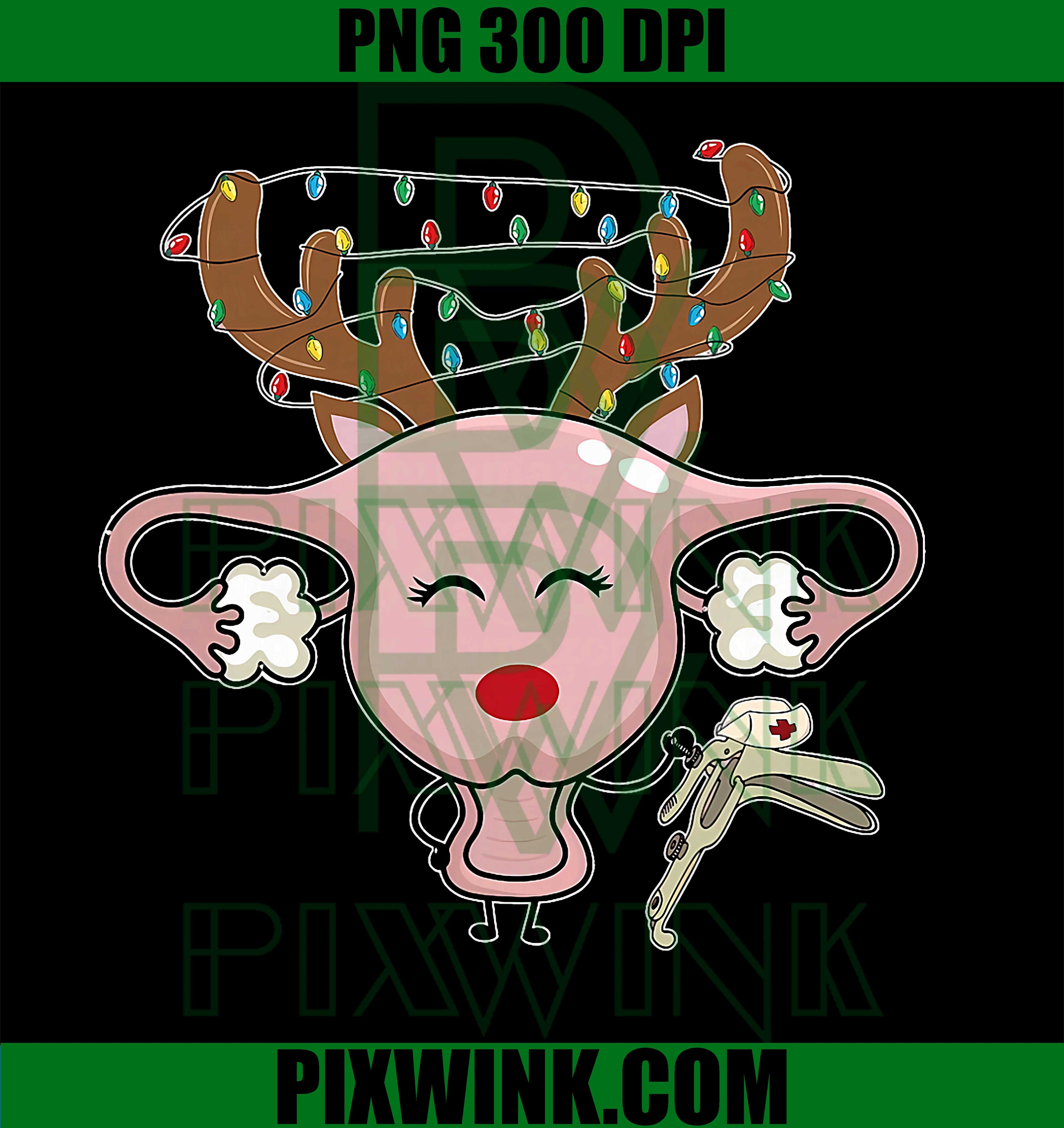 Festive Reindeer Speculum Christmas Light Nurse OBGYN PNG