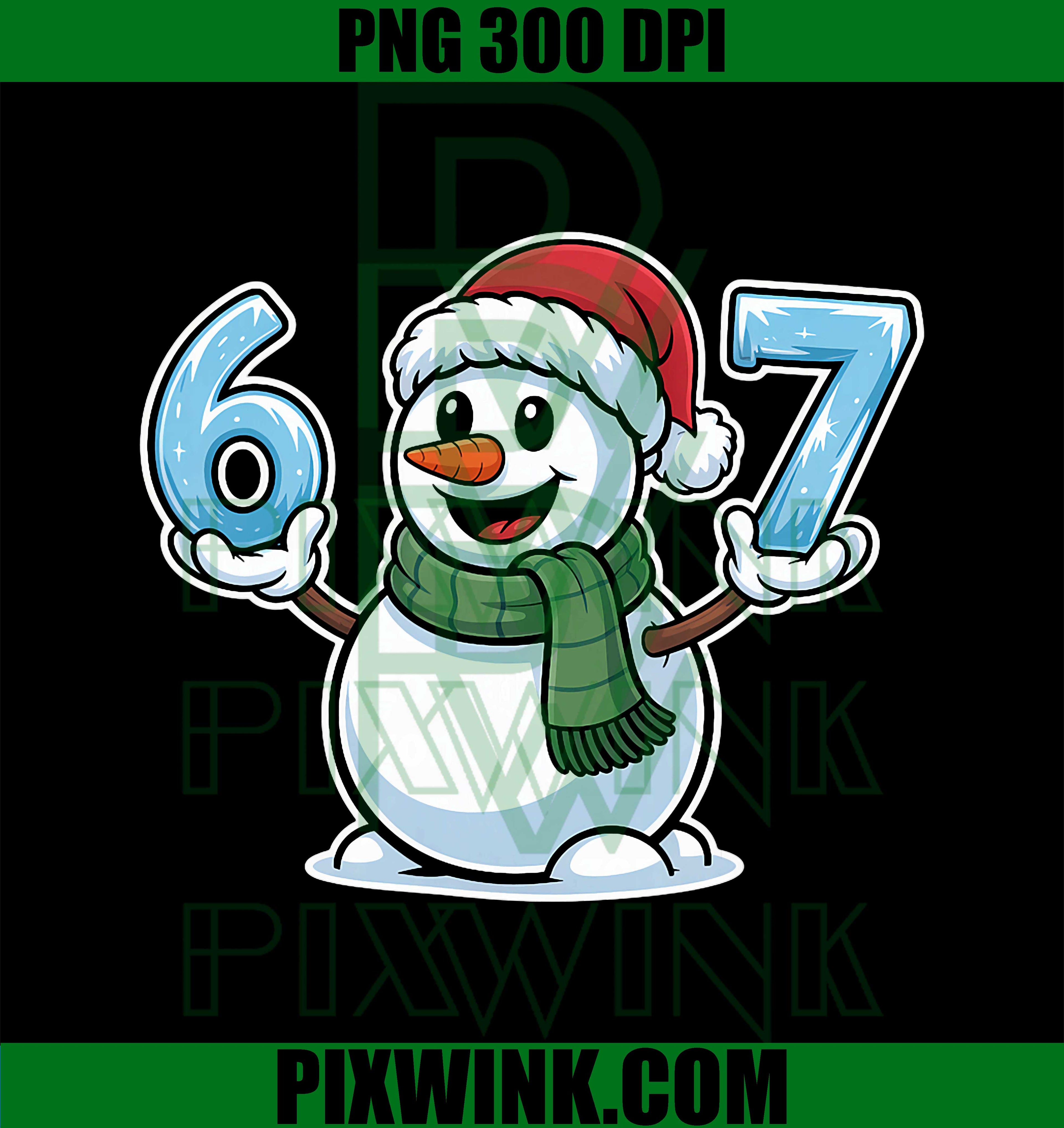 Festive Snowman Christmas Winter Cheer 67 Number PNG