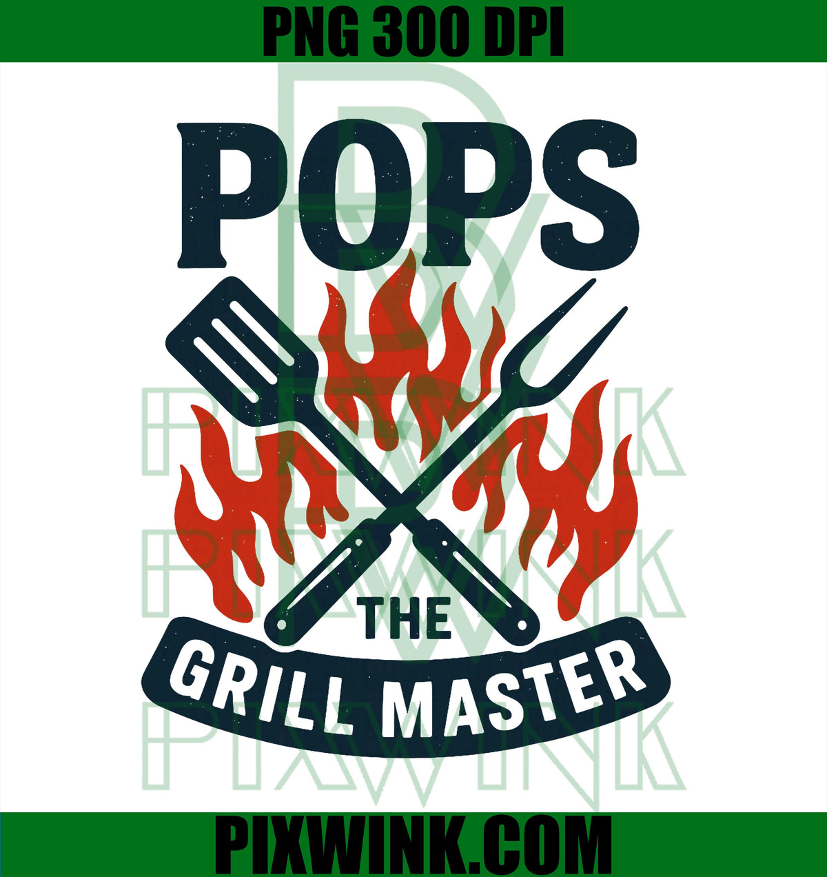 The Grill Master BBQ Father's Day PNG, Grandpa Grilling PNG