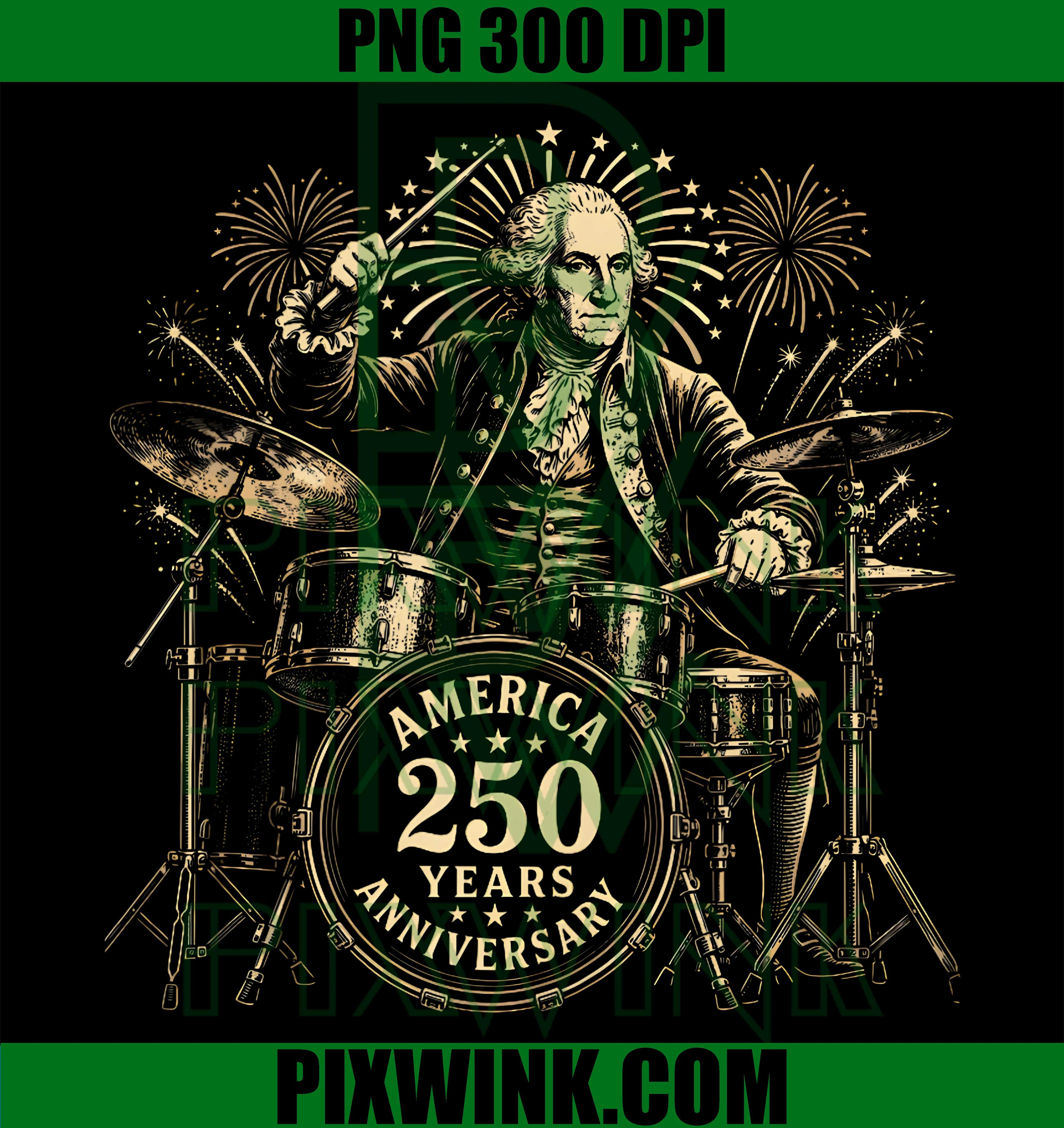 George Drummer America PNG, 250 Years Anniversary PNG