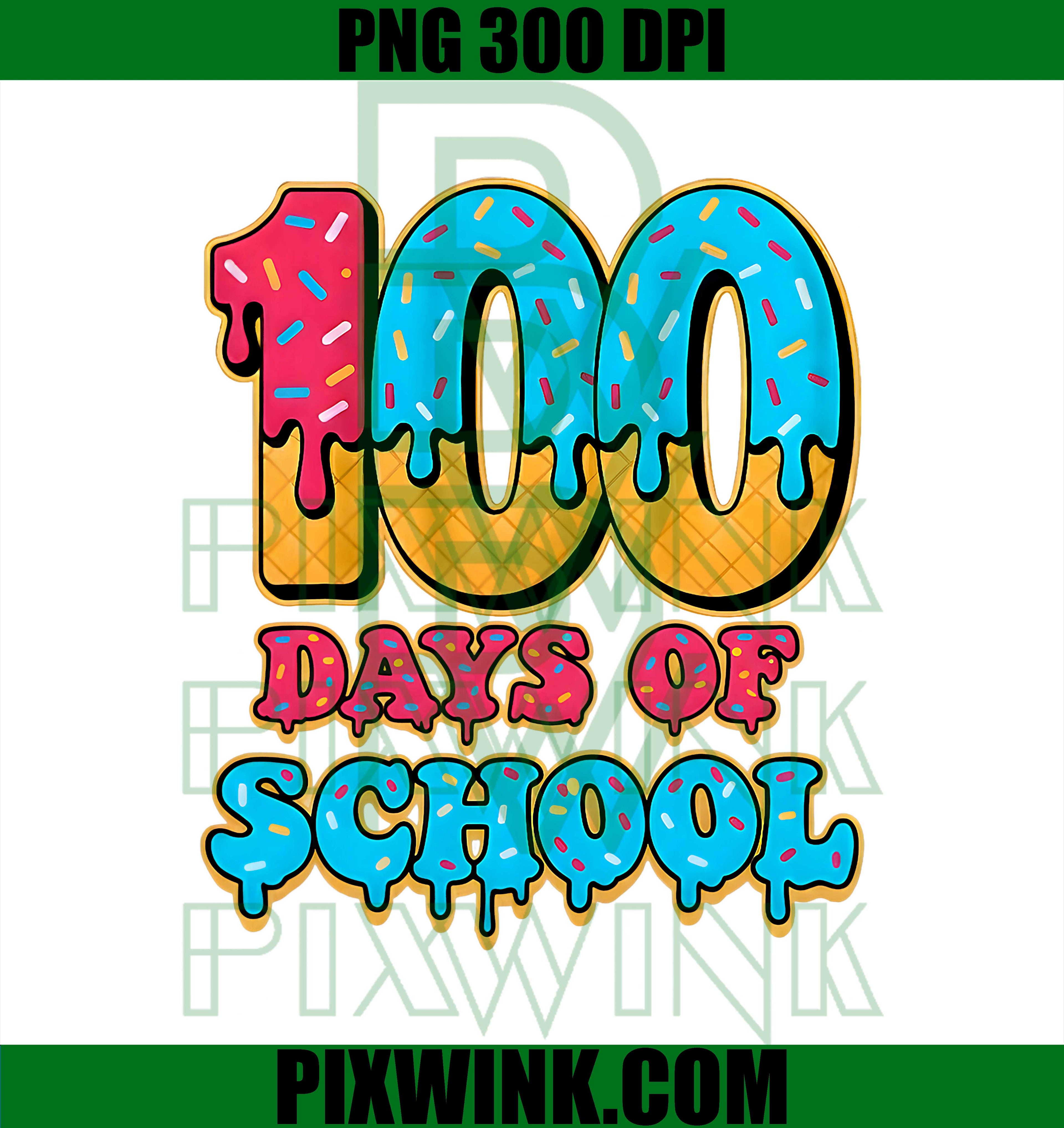 100 Days of School, Baseball Drip ice Cream Teacher PNG