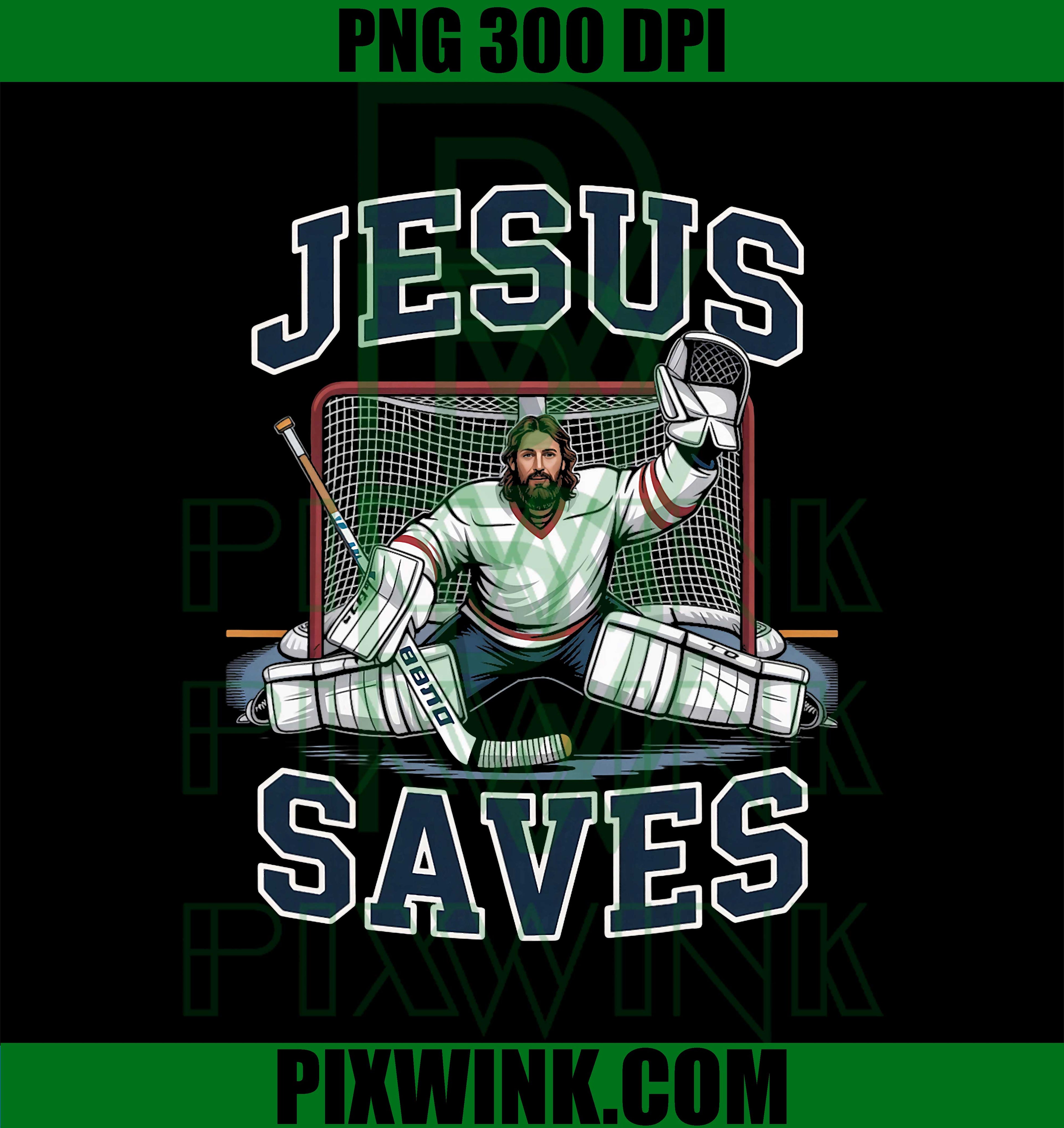 Jesus Saves Hockey Player Team God Hockey Lovers Hockey PNG