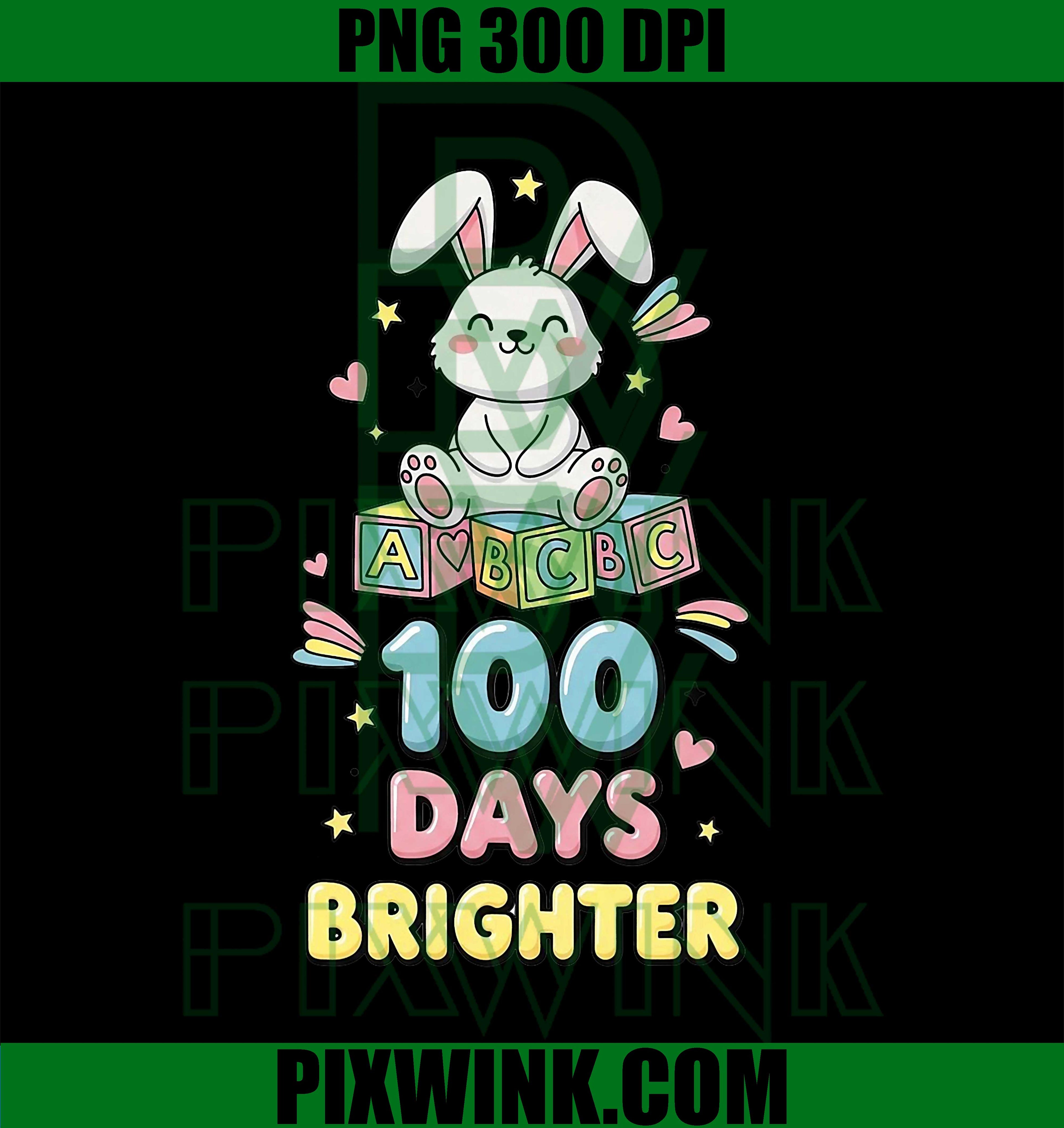 100 Days of School, Celebration Cute Bunny ABC PNG