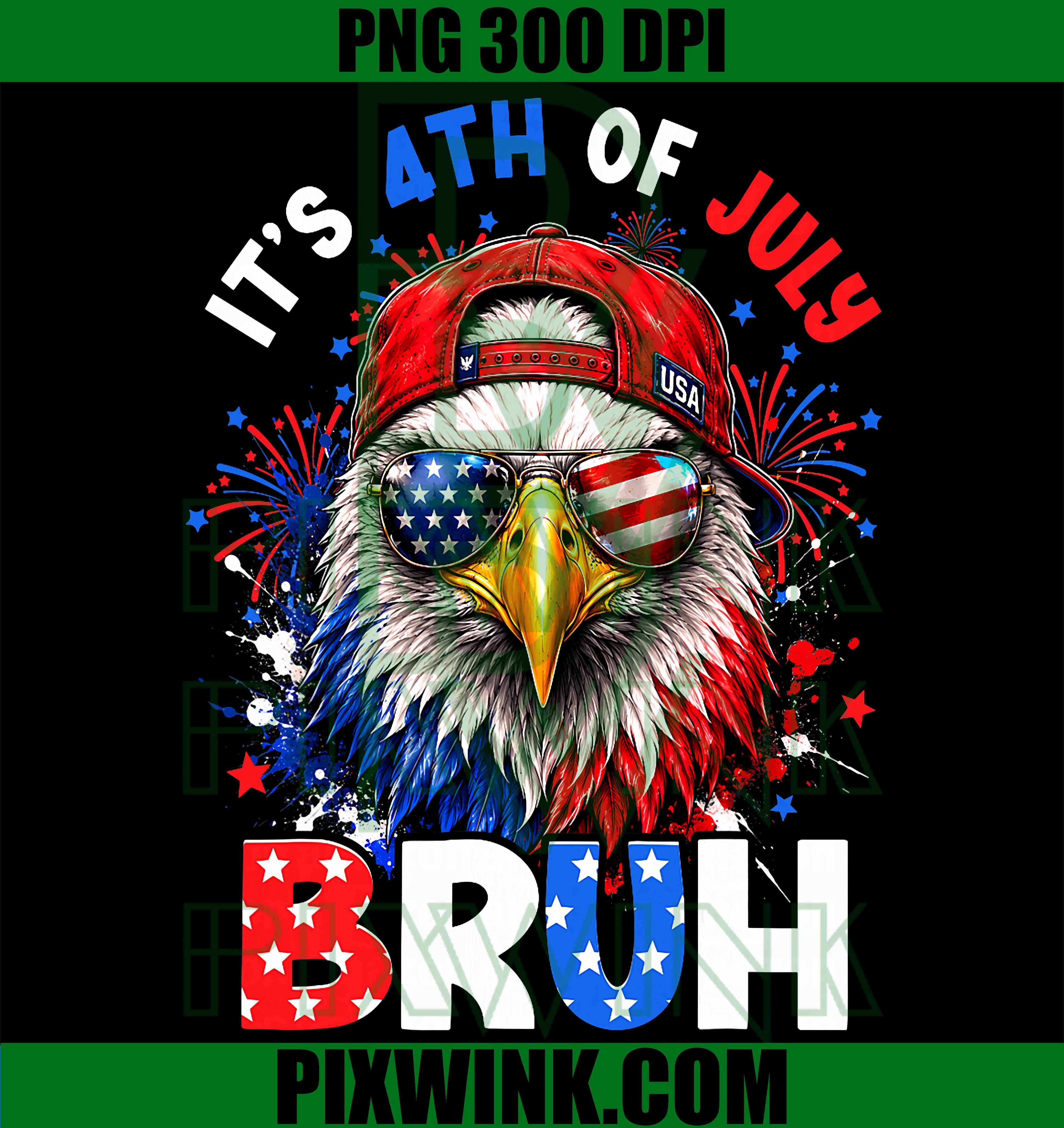 Bruh Eagles USA American PNG, Patriotic Fourth Of July Men Boys PNG