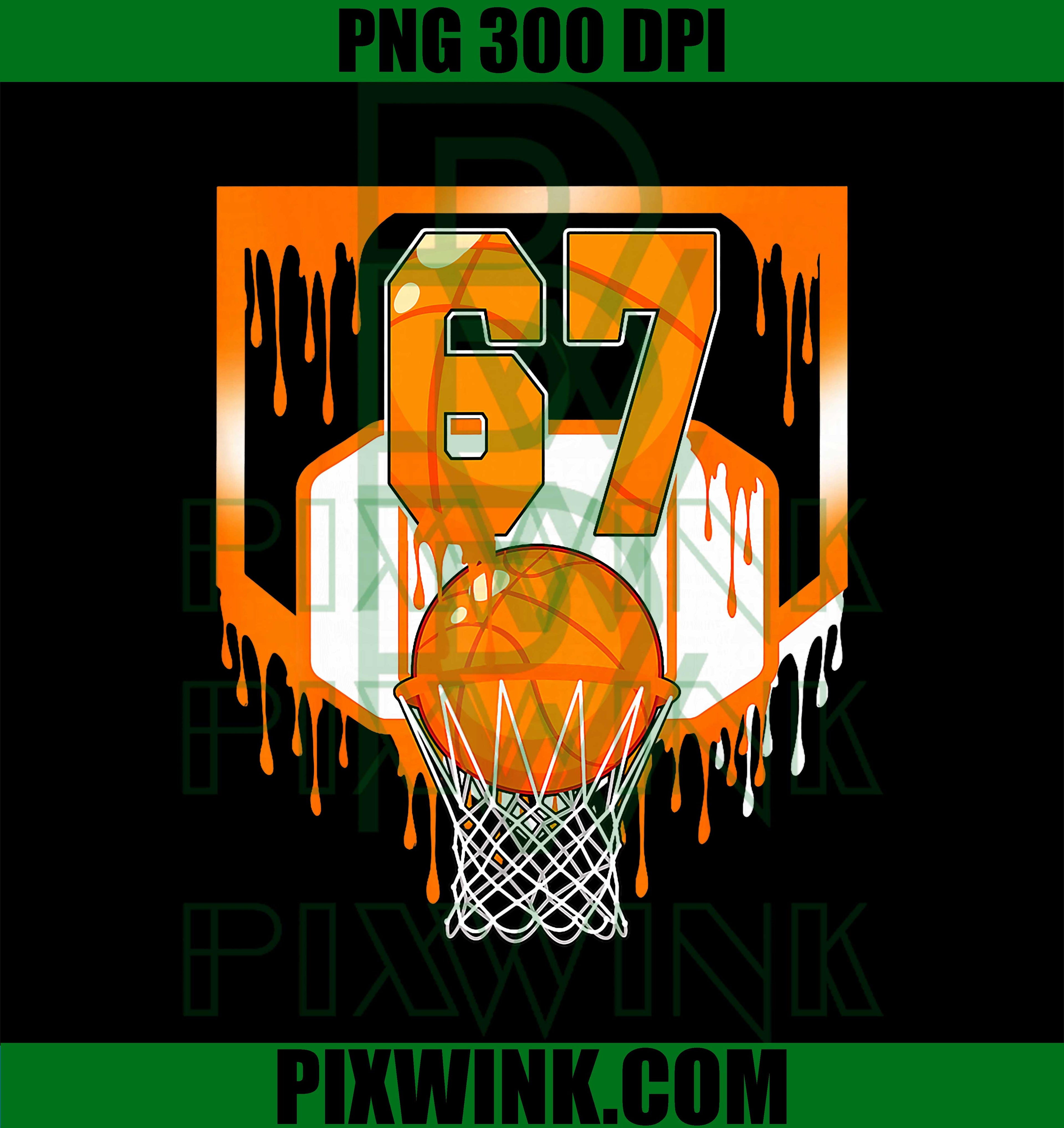 Six Seven Basketball Ice Cream Drip PNG, 6 7 Meme Gen Alpha Slang PNG