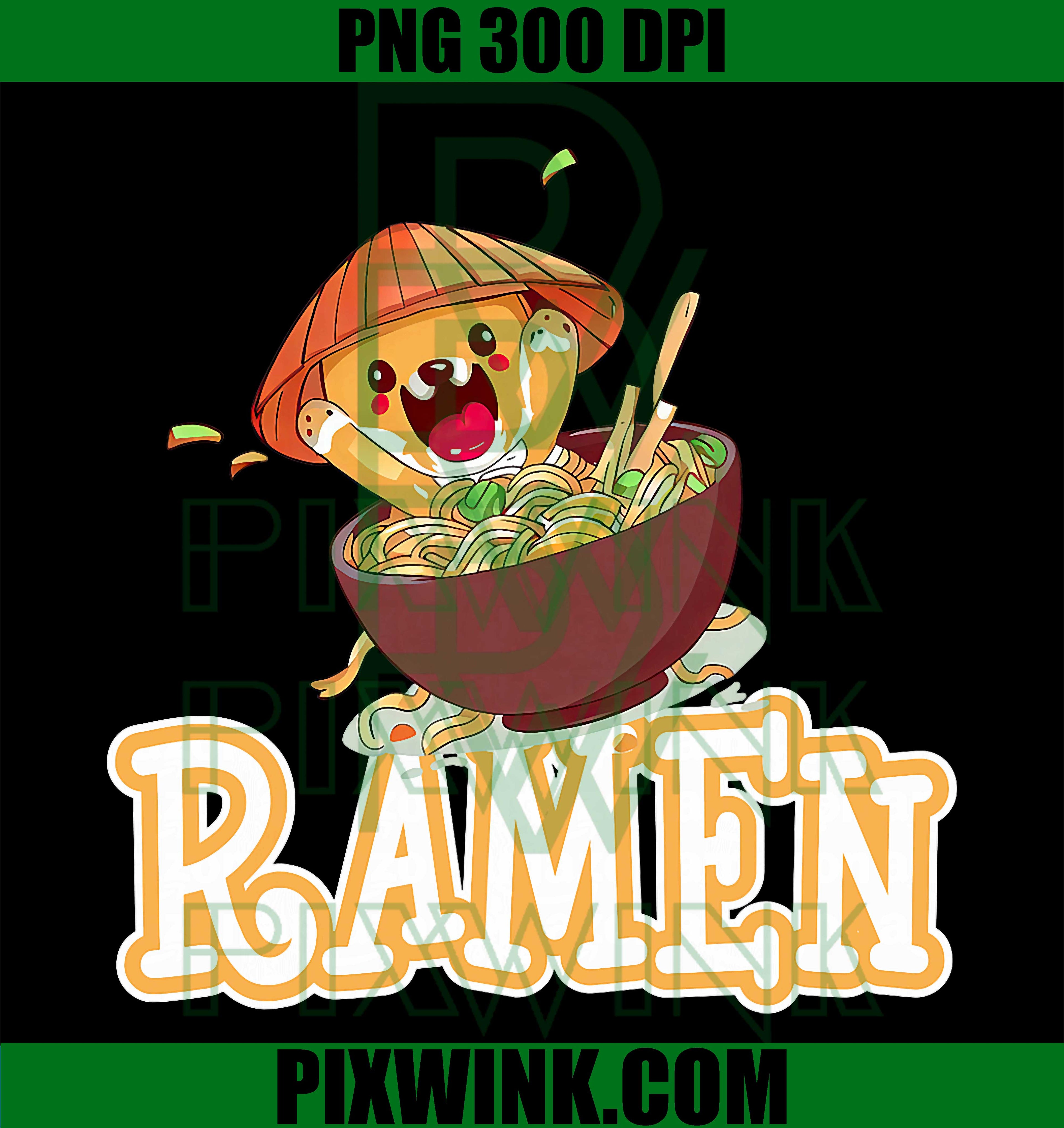 Cute Dog Ramen PNG, Ramen Lover Dog Meme PNG