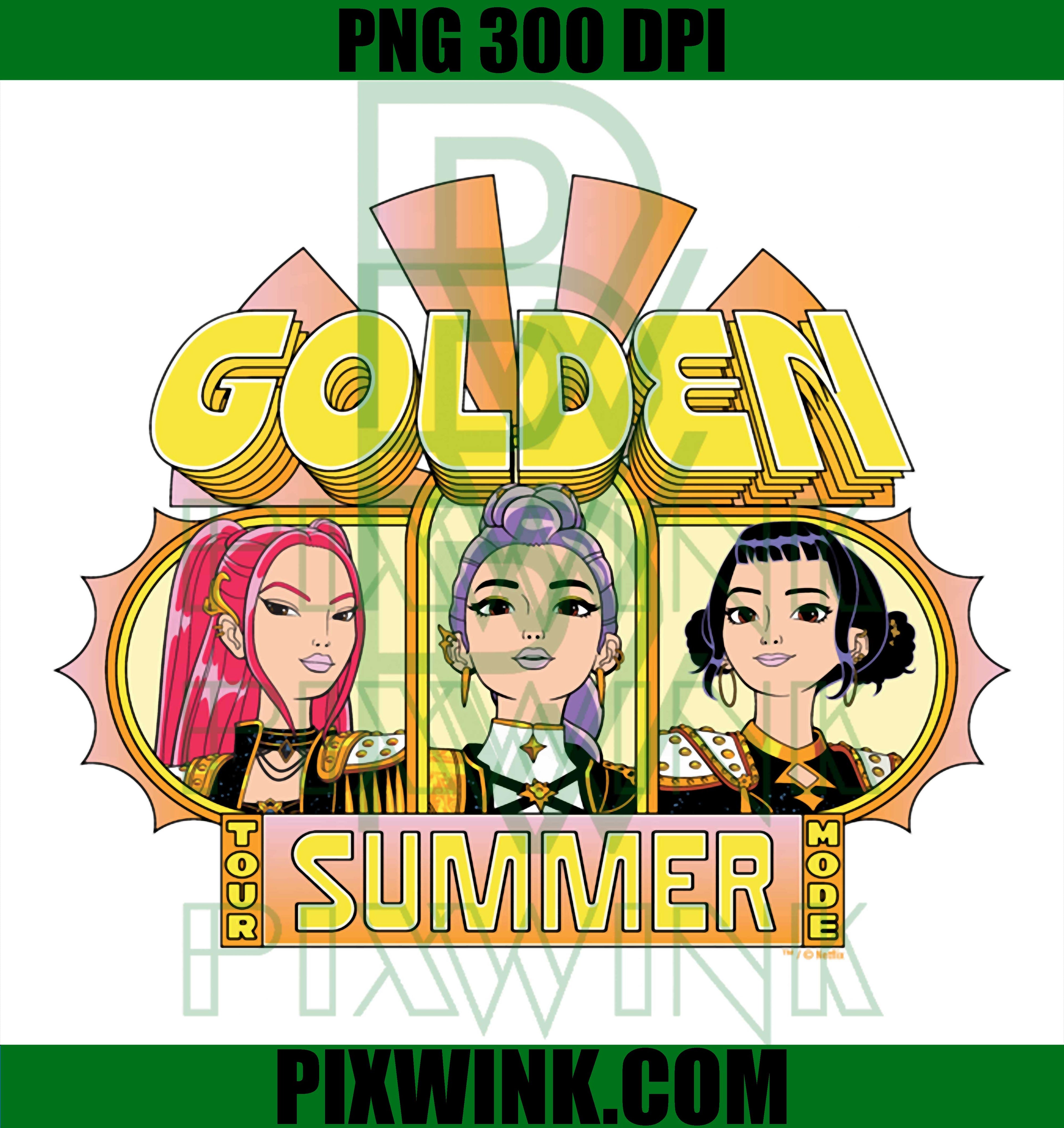 Kpop Demon Hunters PNG, Golden Summer Festival Hoodie PNG
