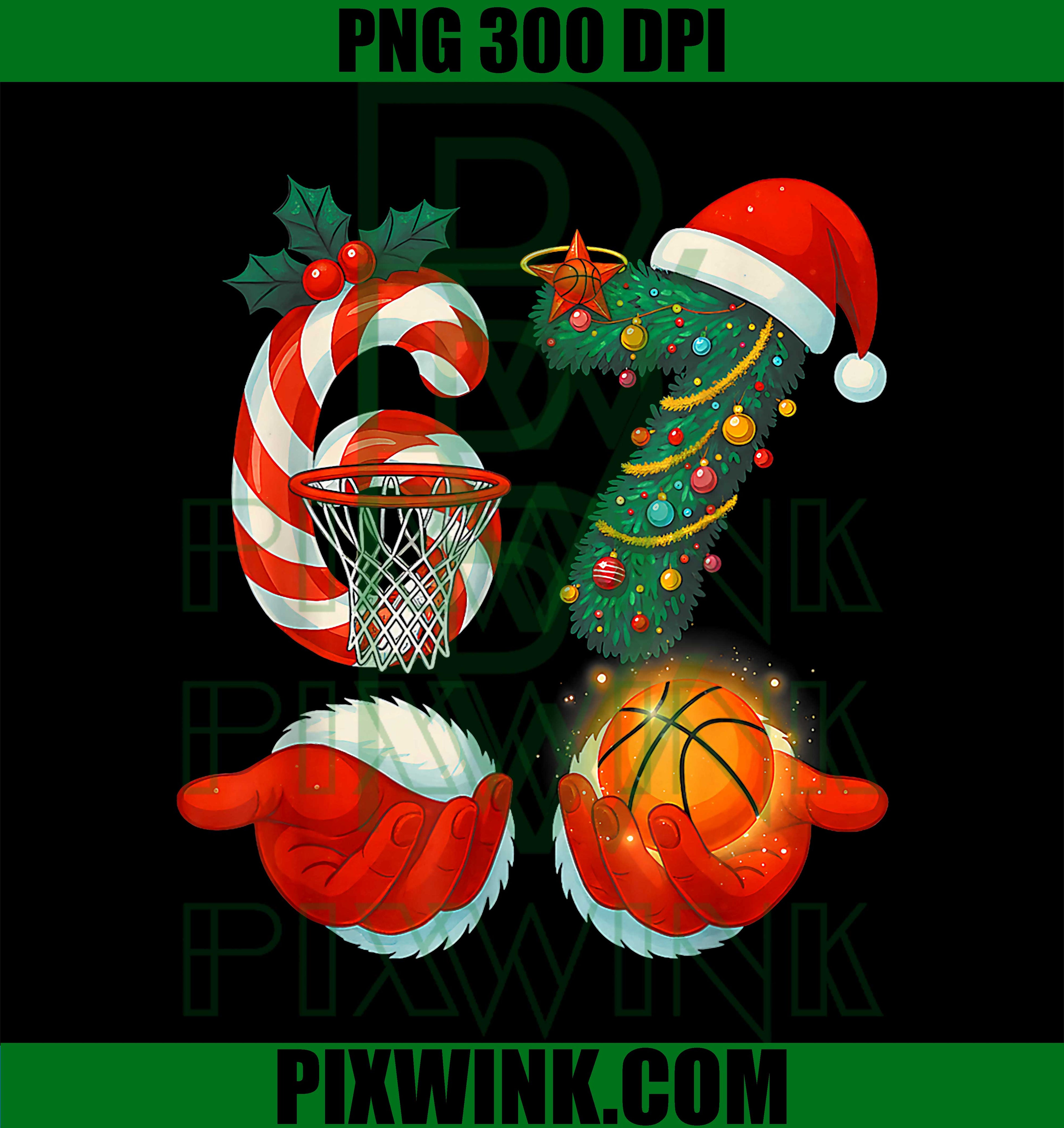 67 Basketball Santa Six Seven Meme Christmas Sport PNG