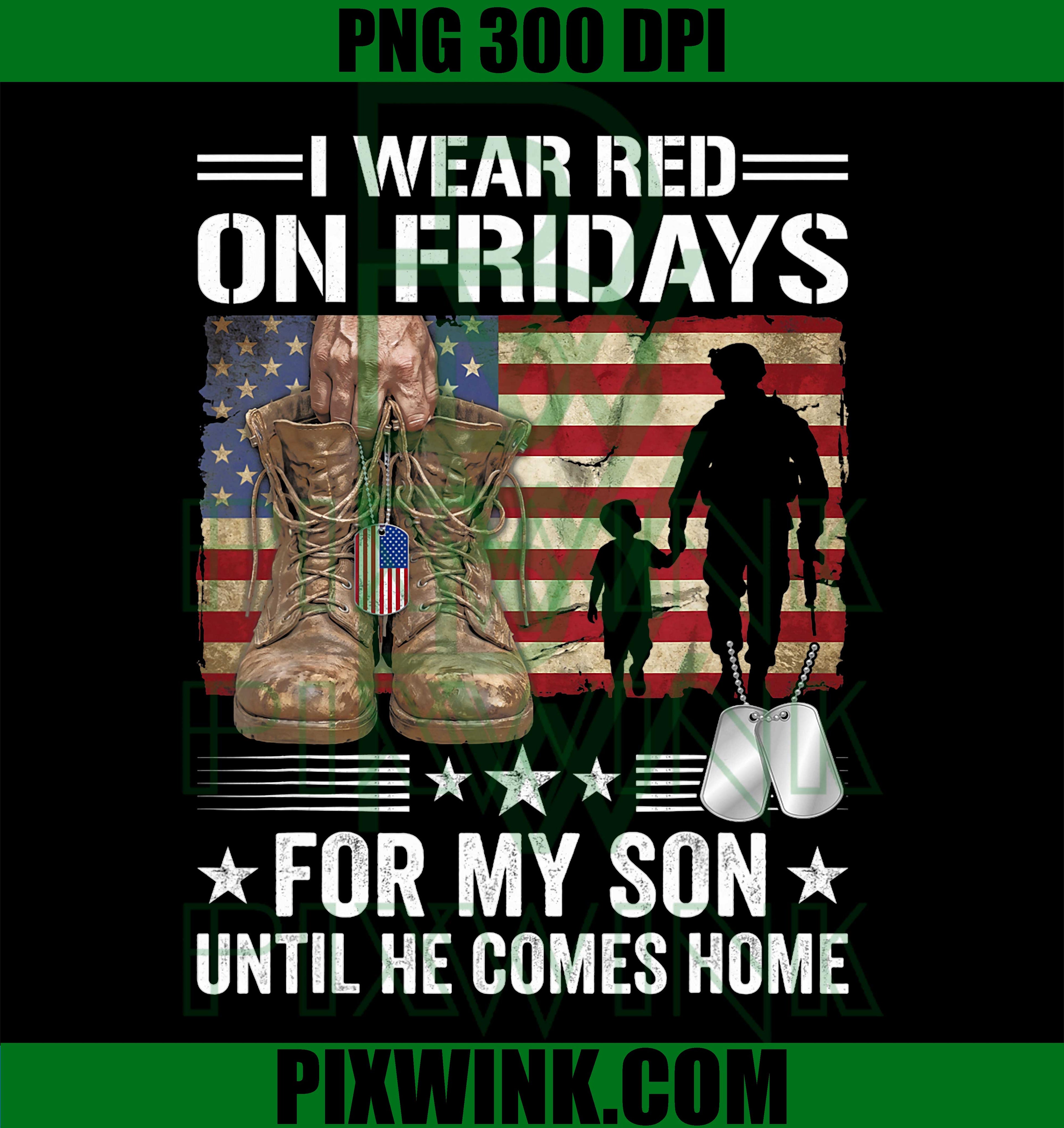 Wear Red Fridays PNG, Missing Son Awareness PNG Support Design