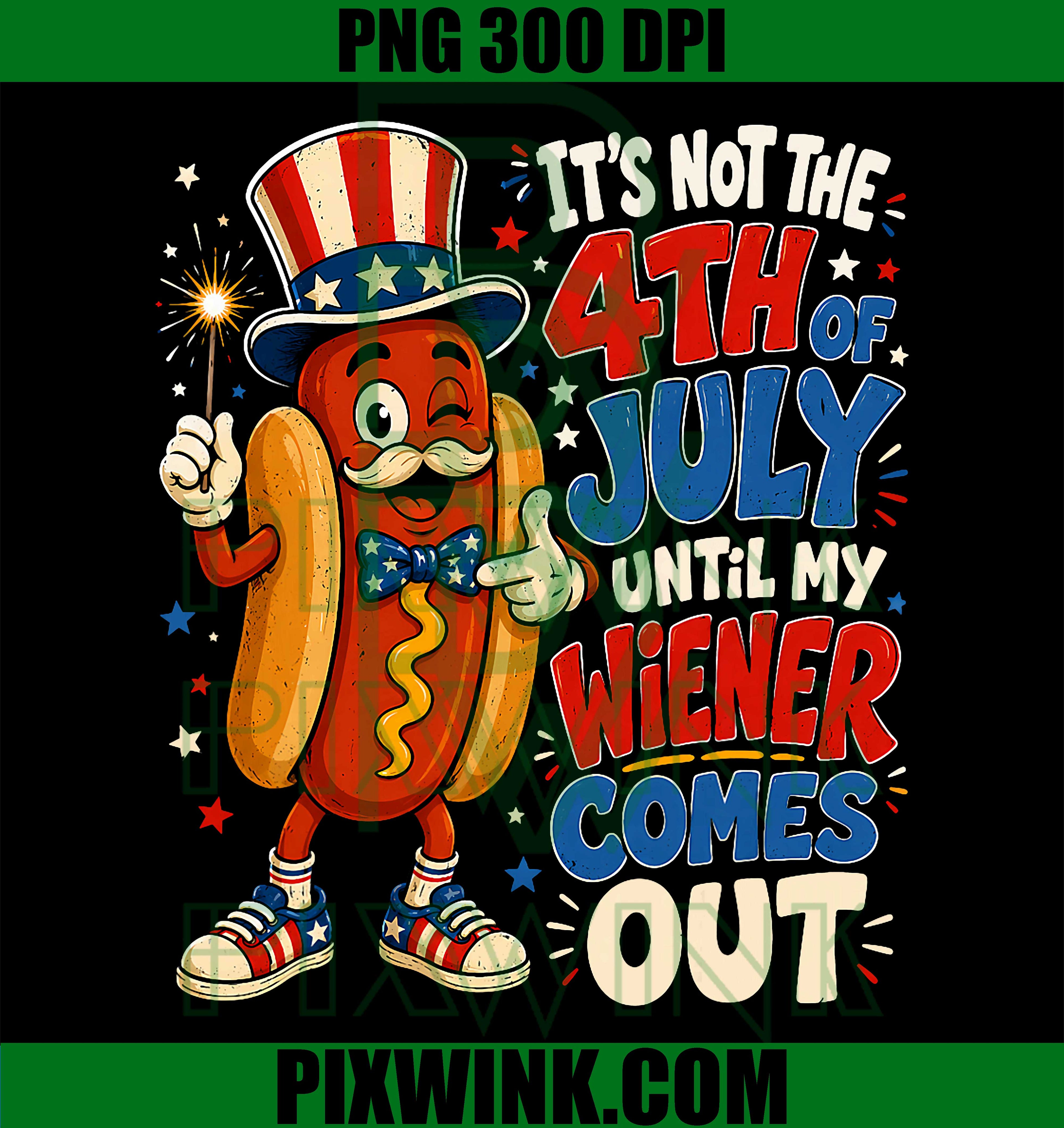 Funny 4th Of July Hotdog Patriotic PNG, American Flag Men Women Graphic PNG