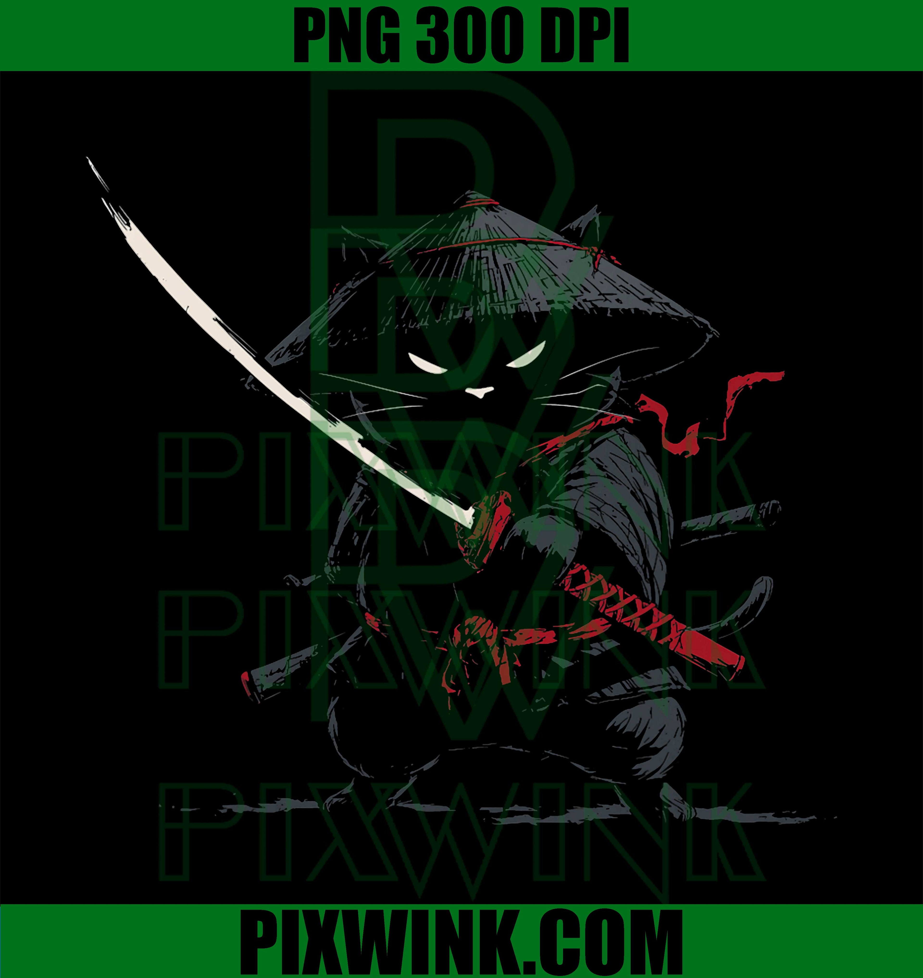 Cat Samurai PNG, Funny Cute Kawaii Japanese PNG, Animal Lover PNG