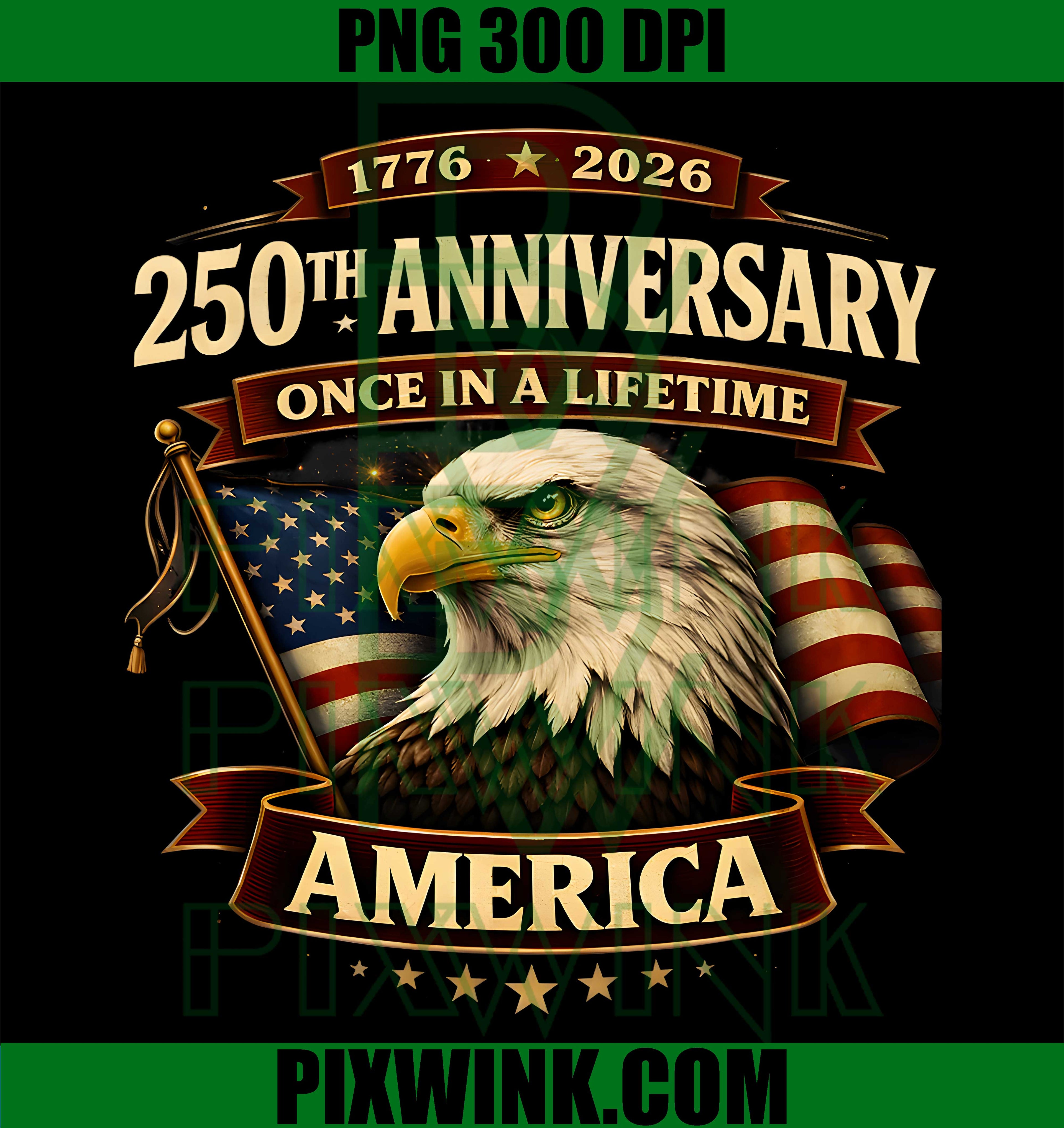 250th Anniversary USA PNG, 250 Years America Patriotic PNG Art
