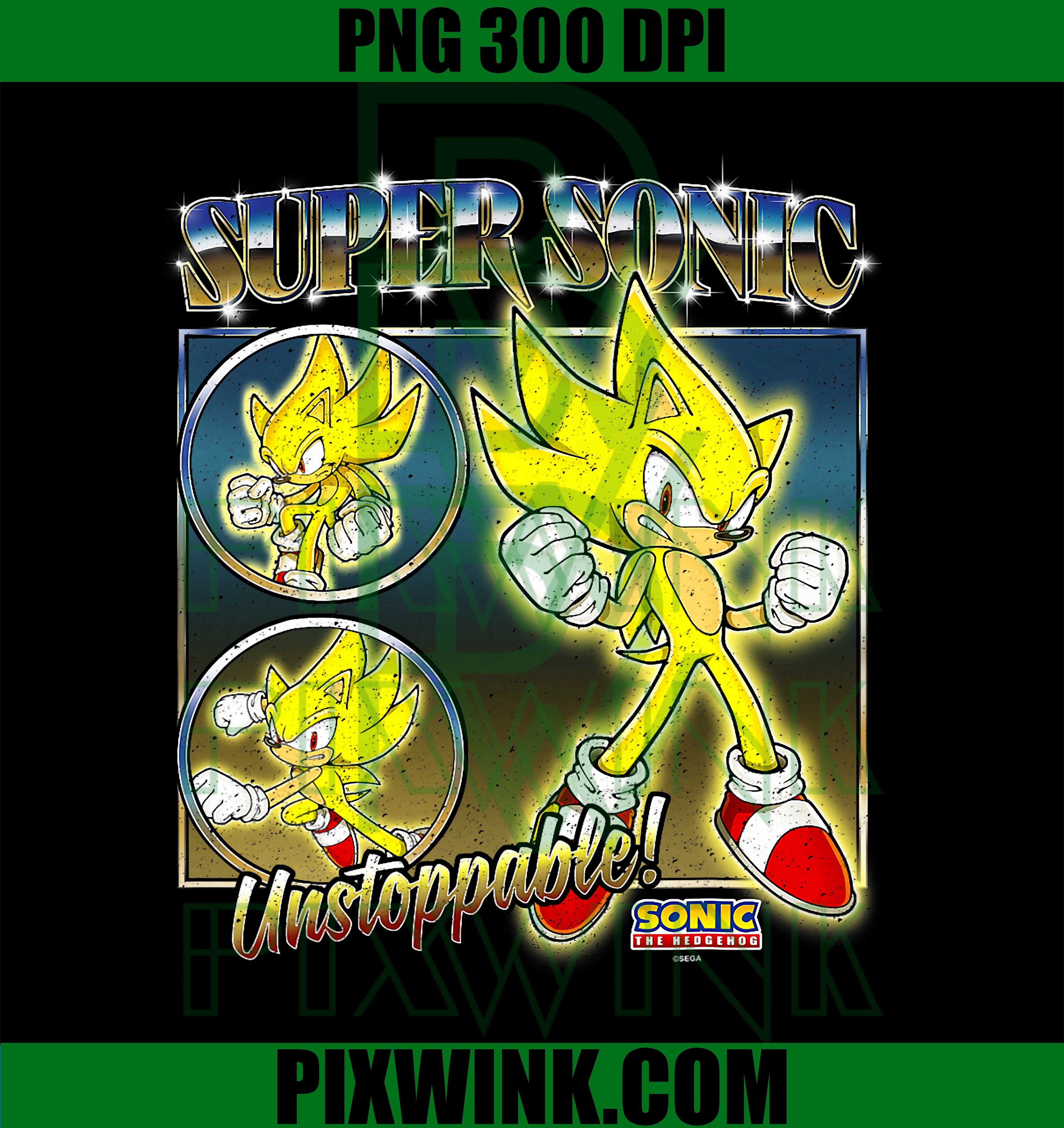 Sonic the Hedgehog, Super Sonic Unstoppable! Distressed PNG