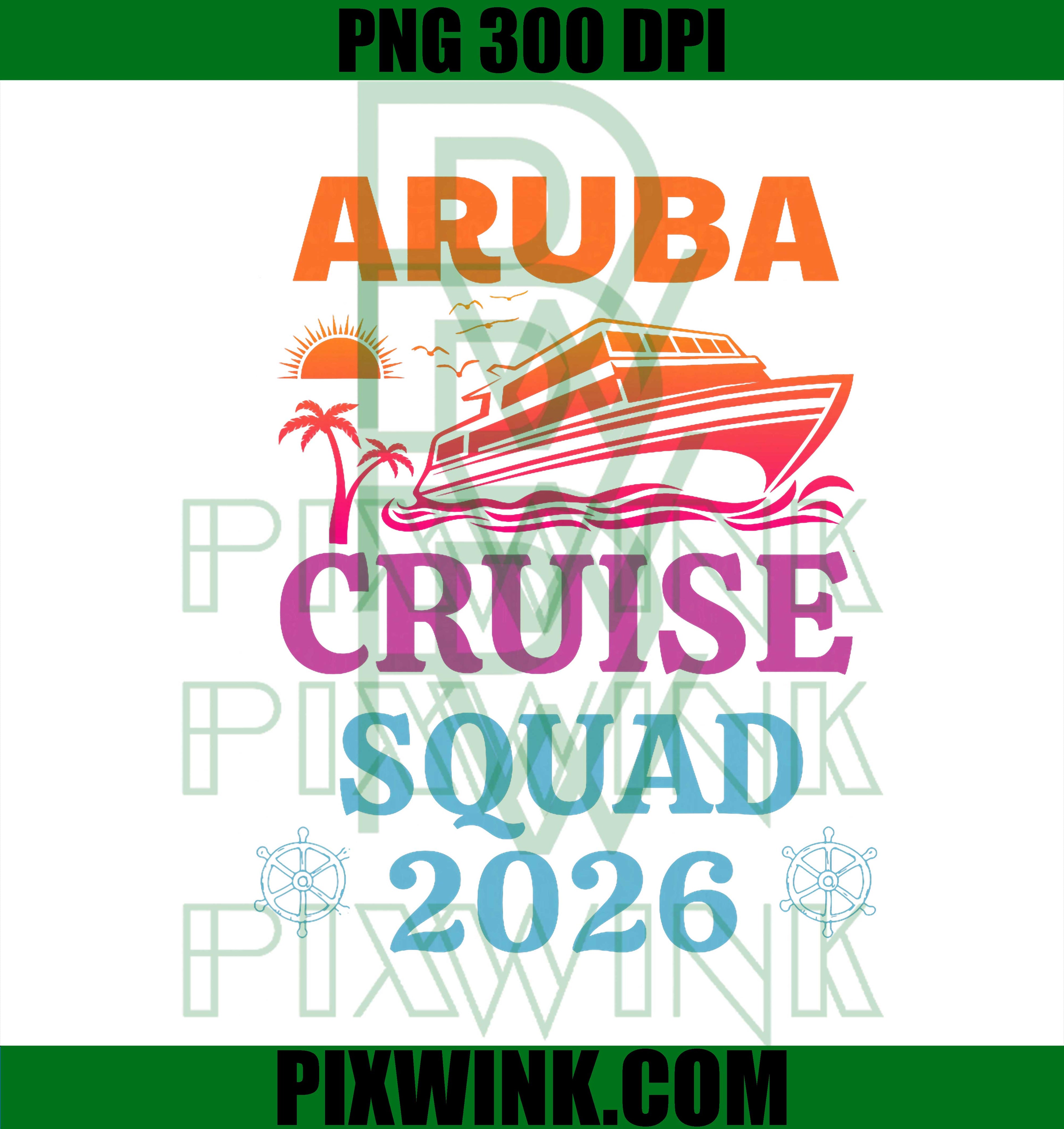 Aruba Cruise Squad 2026 Cruising Essentials Trip PNG