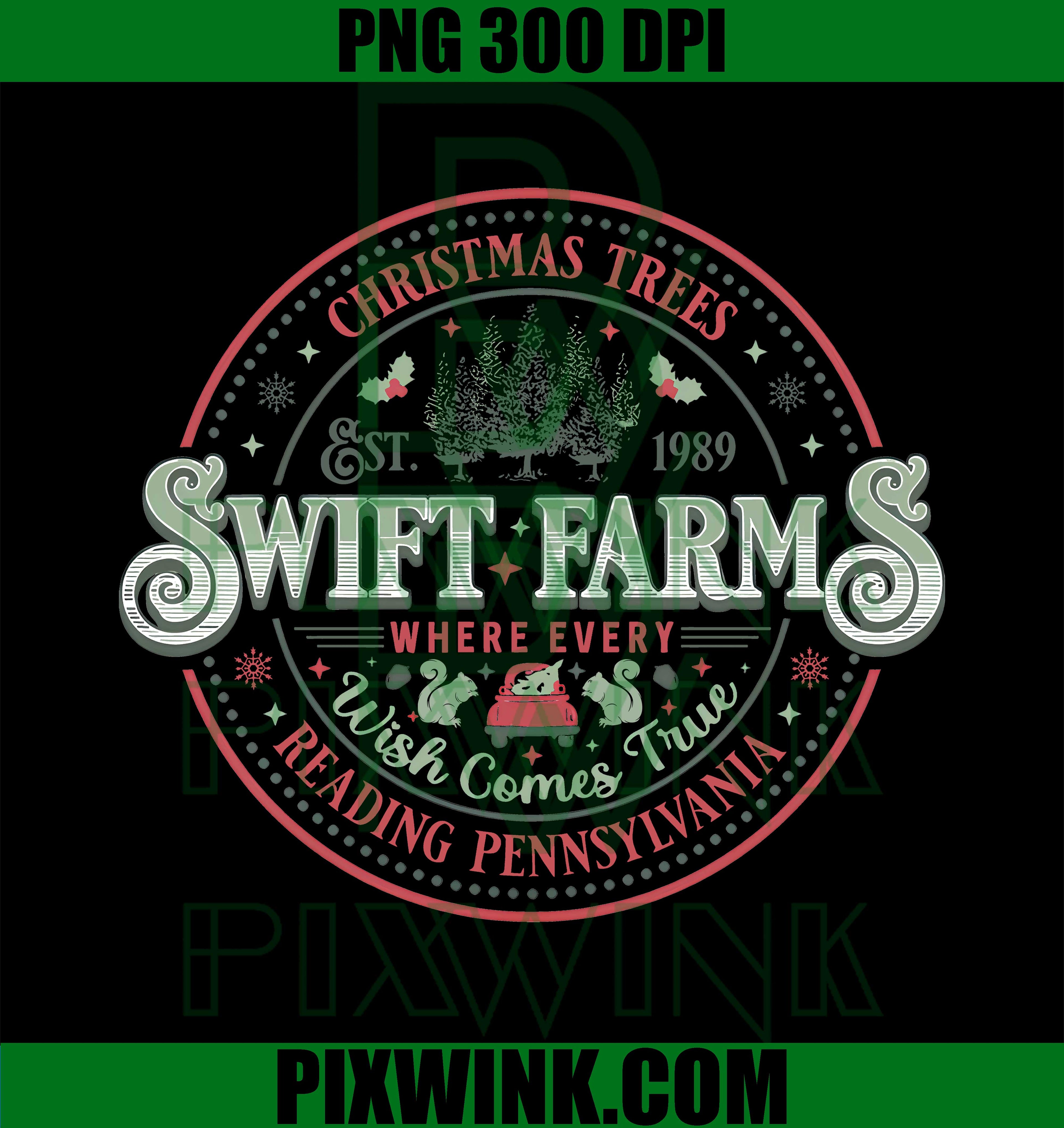 Christmas Trees Reading Pennsylvania PNG, Est 1989 Swift Farm PNG