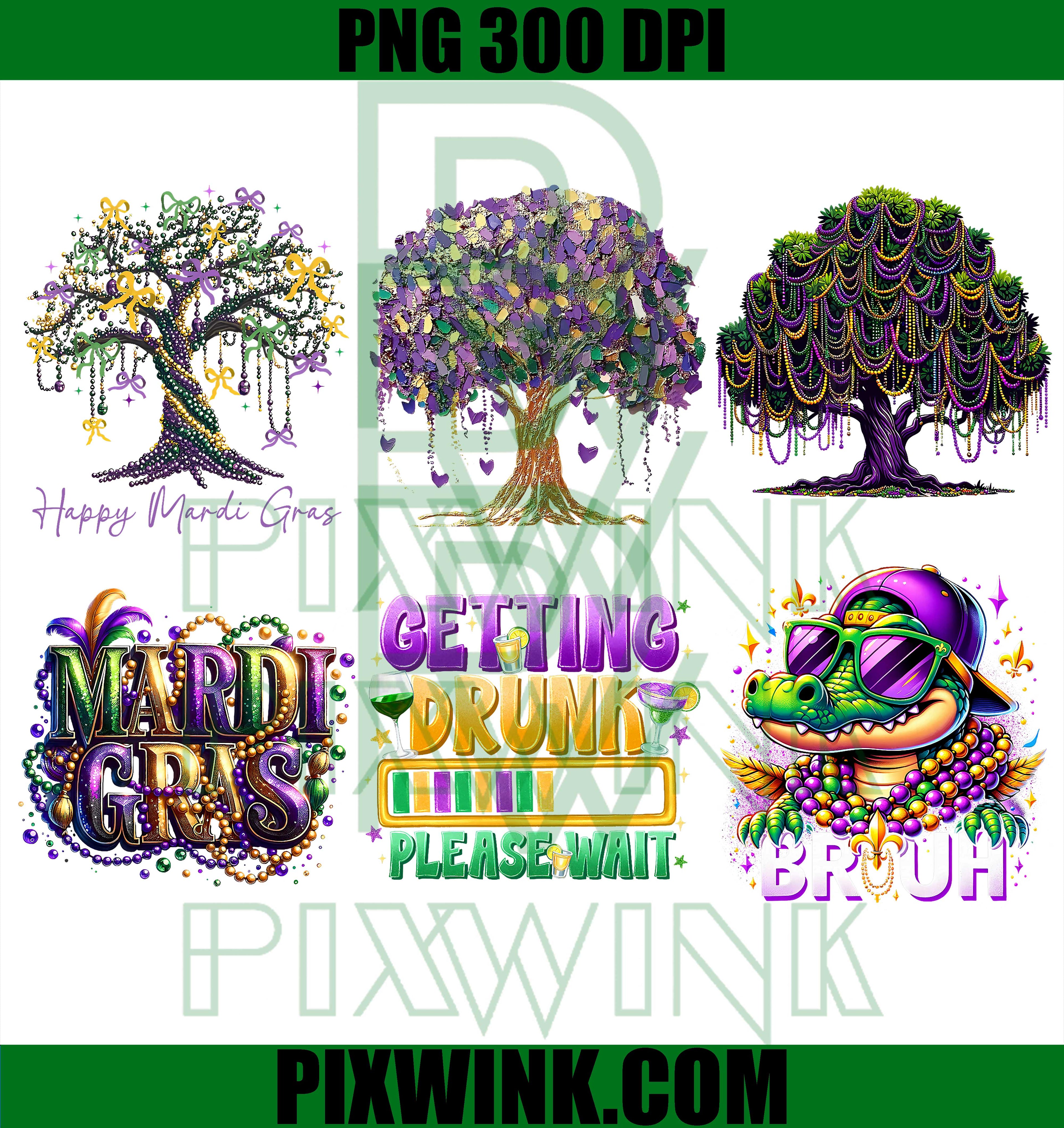 Mardi Gras PNG Bundle, New Orleans Carnival Digital Graphics