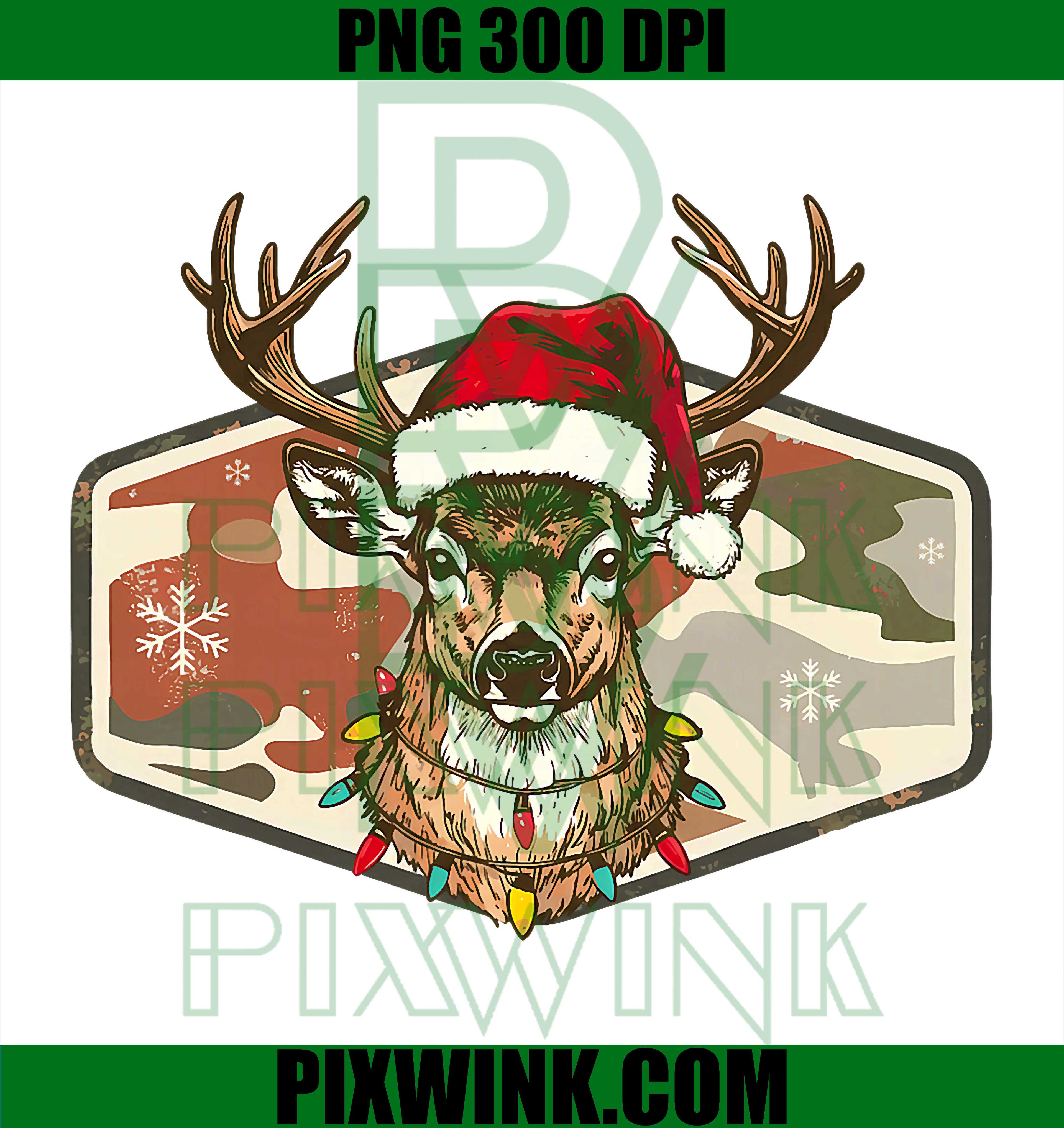 Camouflage Christmas Deer Hunting Santa Hat Xmas Holiday PNG