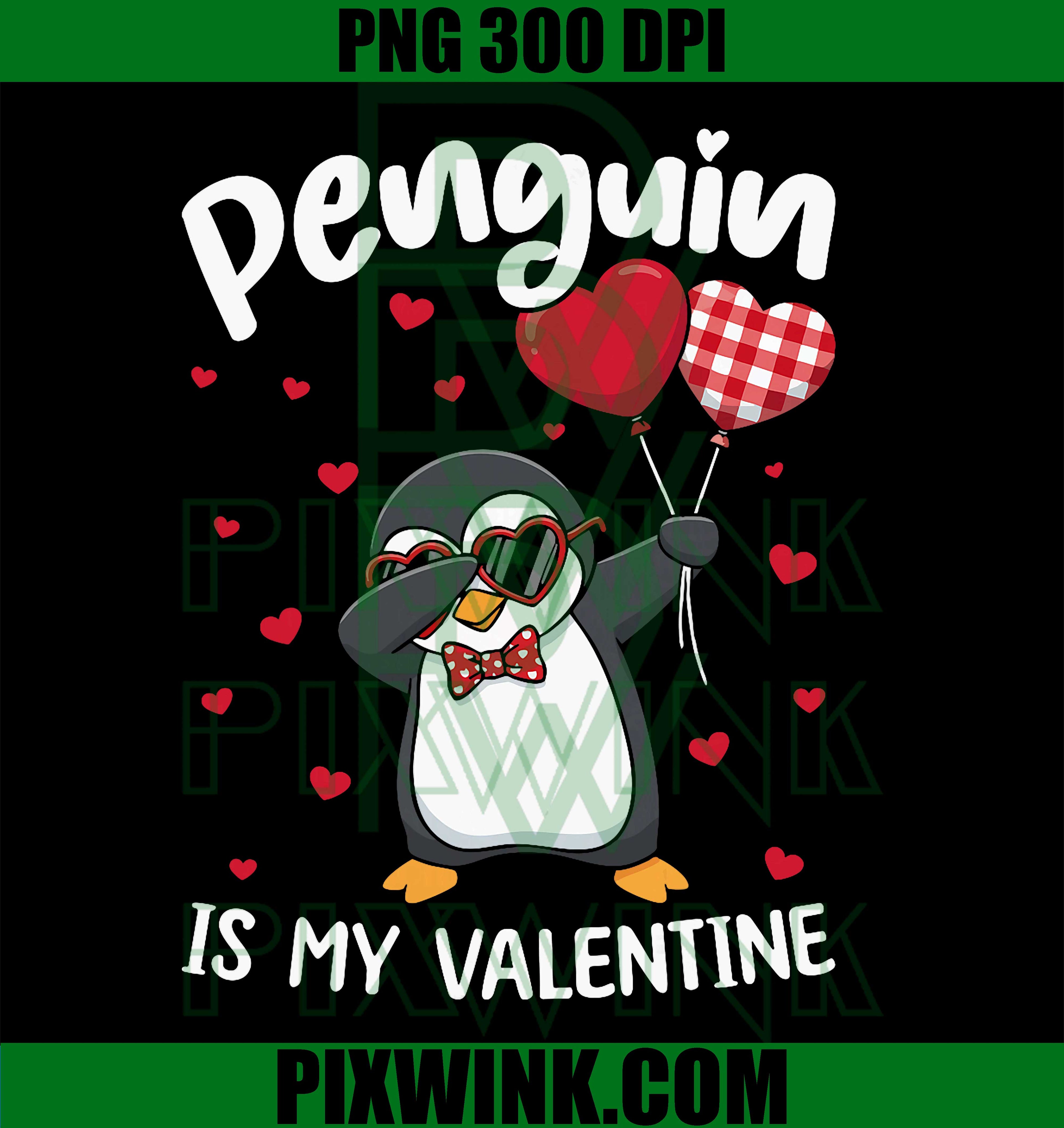 Penguin is My Valentine PNG, Funny Bird V Day PNG, Cute Animal Lovers PNG