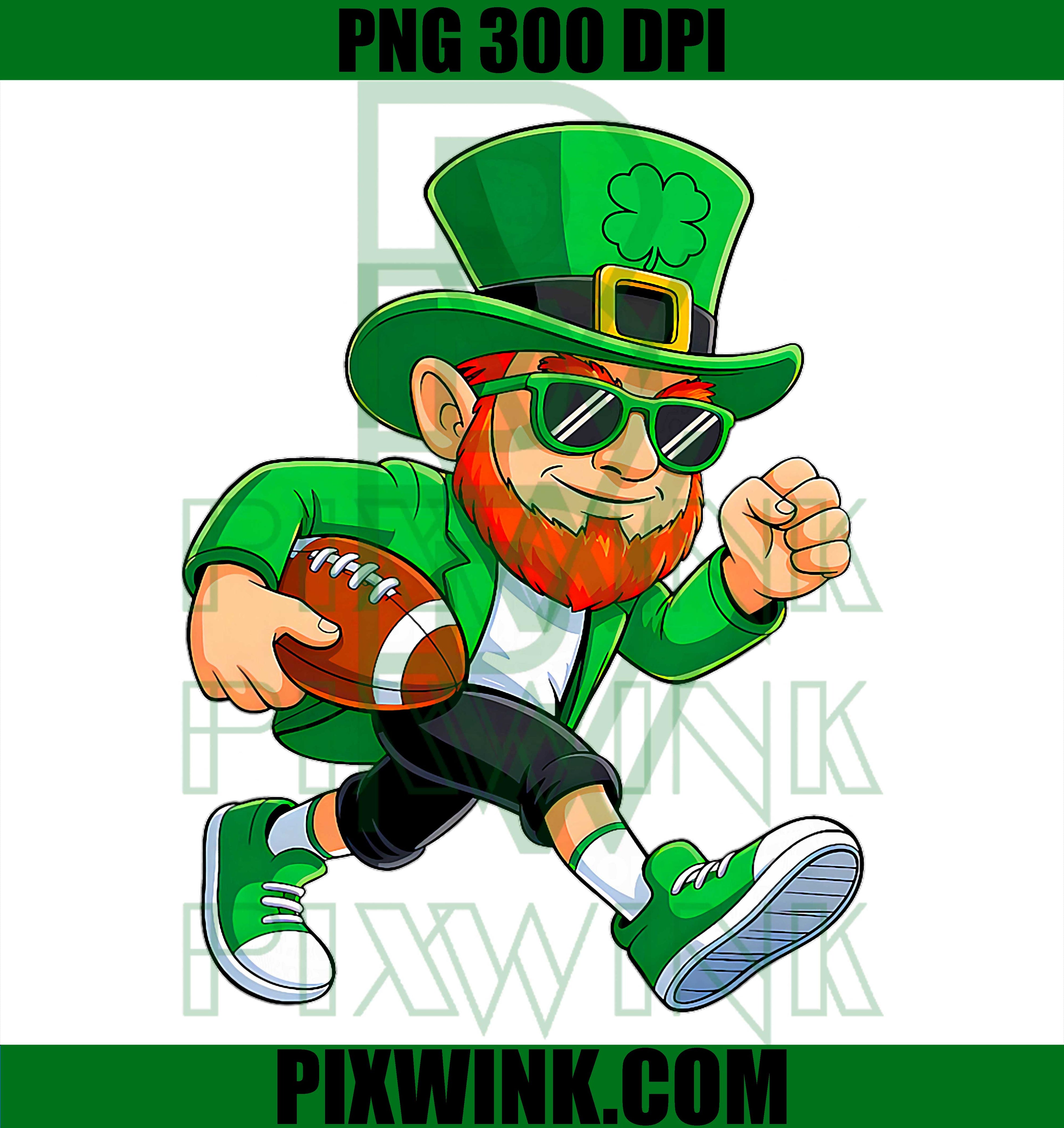 St Patricks Day Bigfoot PNG, Sasquatch Shamrock Lucky Pixel Art Graphic Design PNG