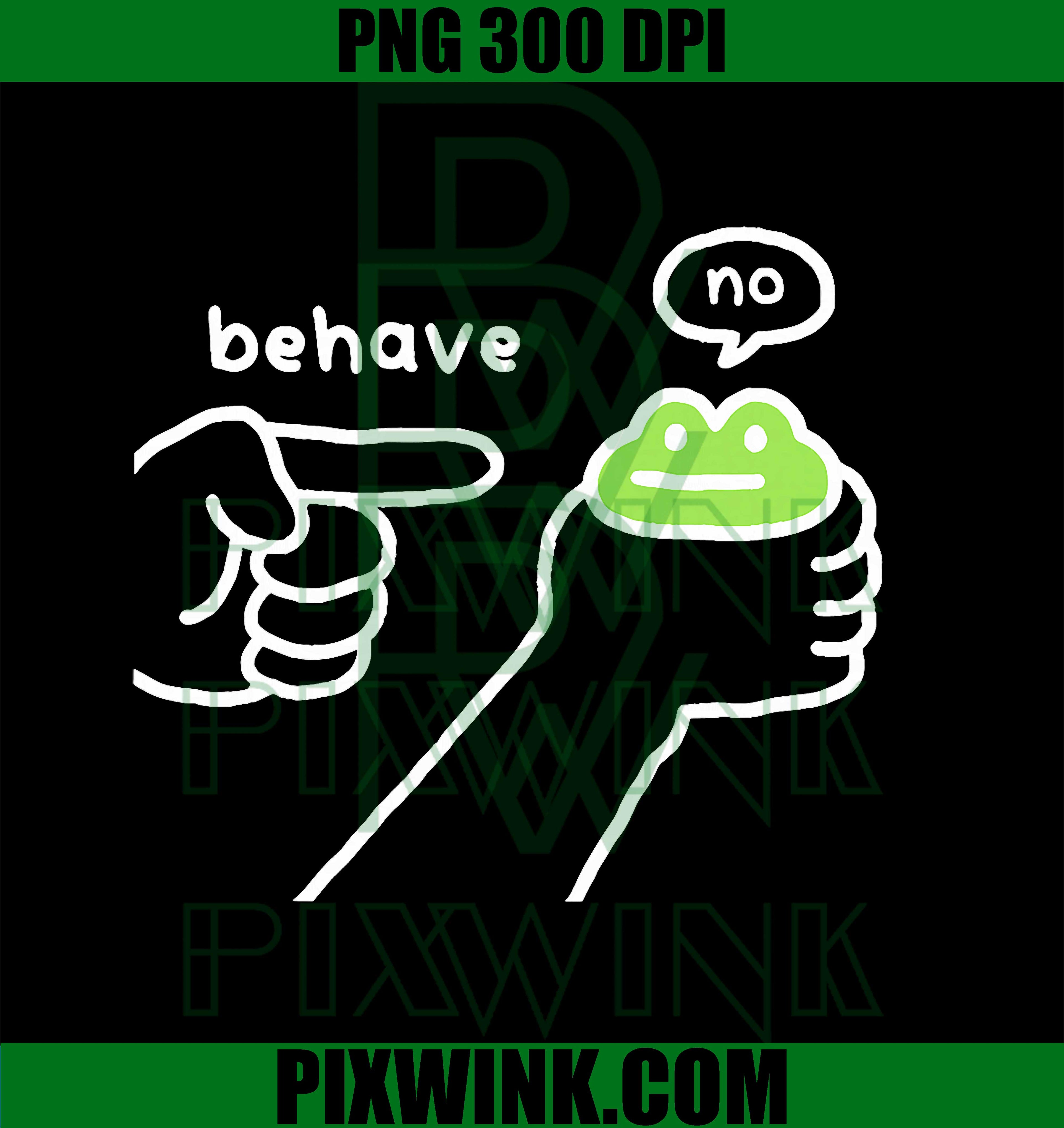 Dishonest Frog, Funny Frog Meme Behave No Cartoon Design PNG