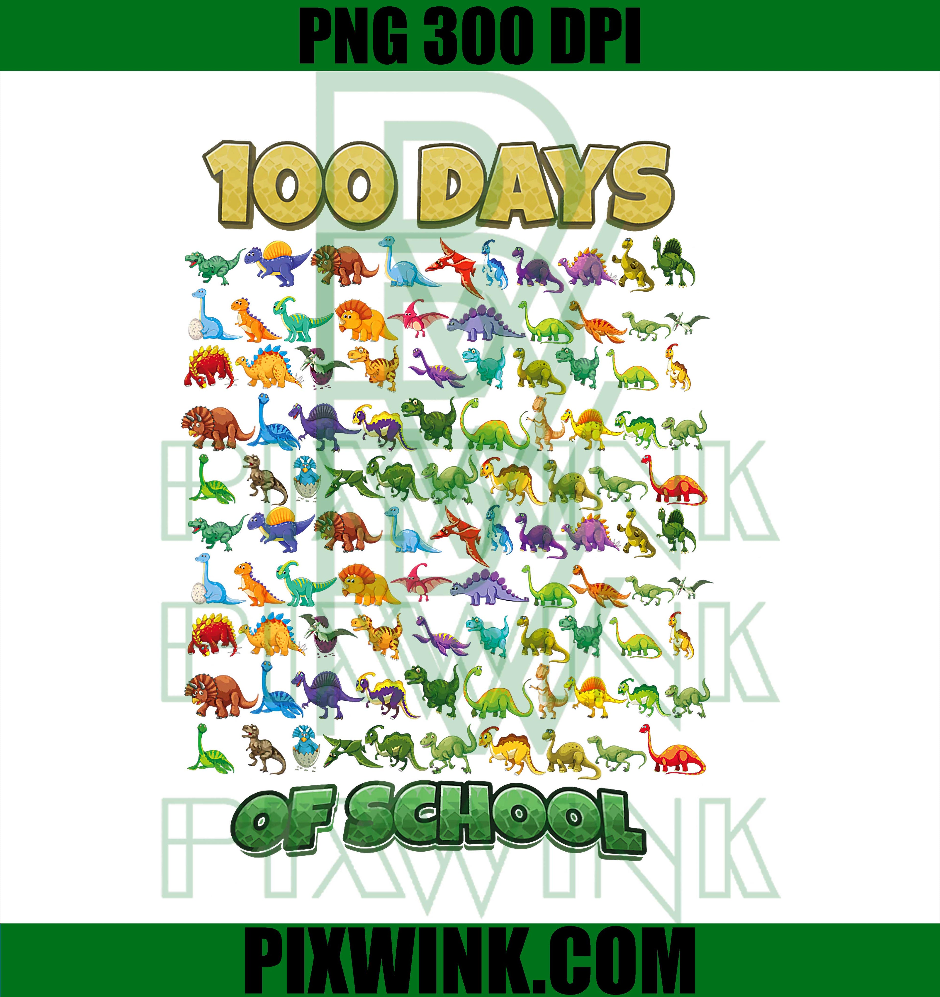 100 Days of School Dinosaur, 100 Days Smarter PNG