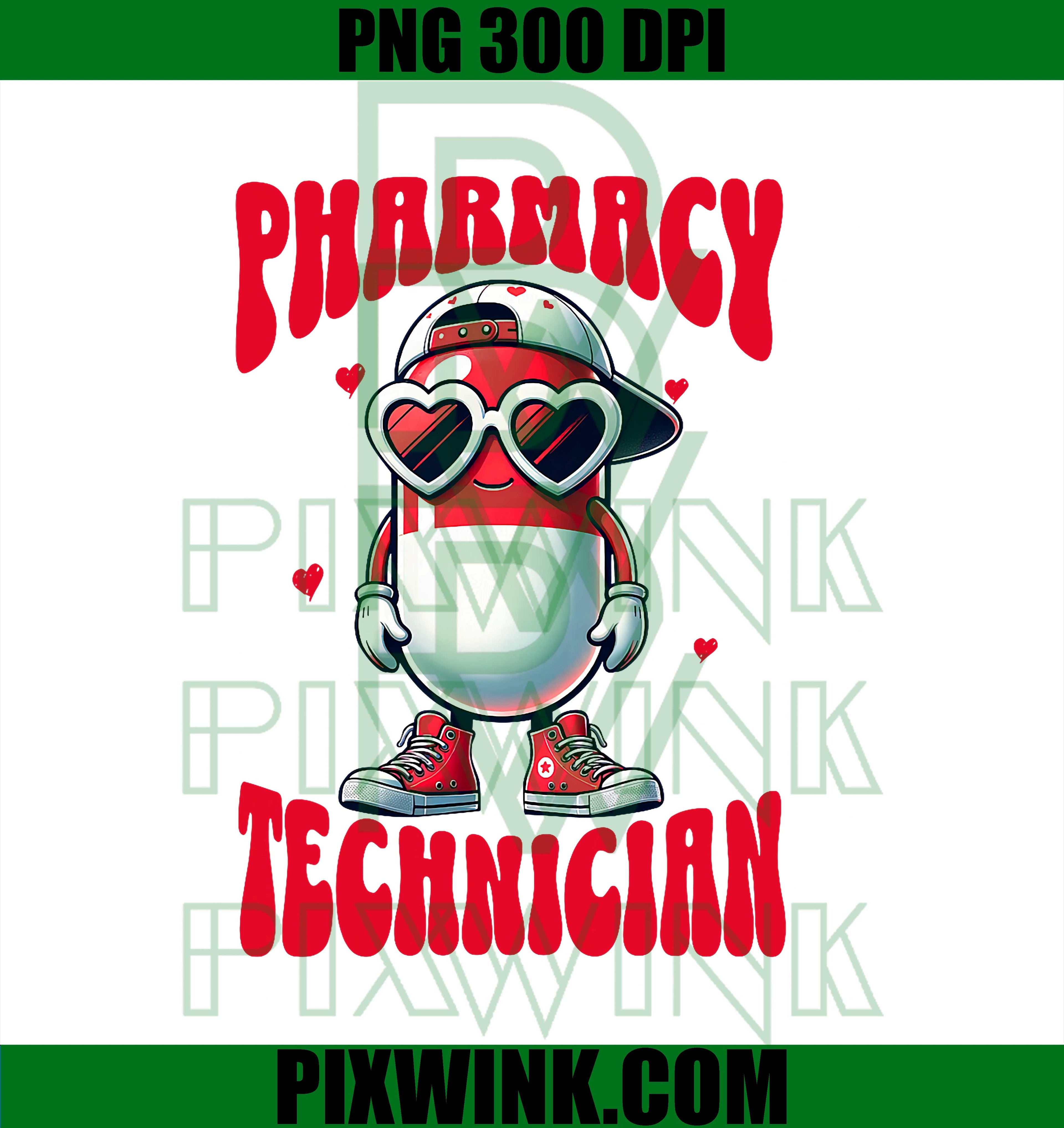 Pharmacy Technician PNG, Funny Pill Pharmacist Valentine Day PNG