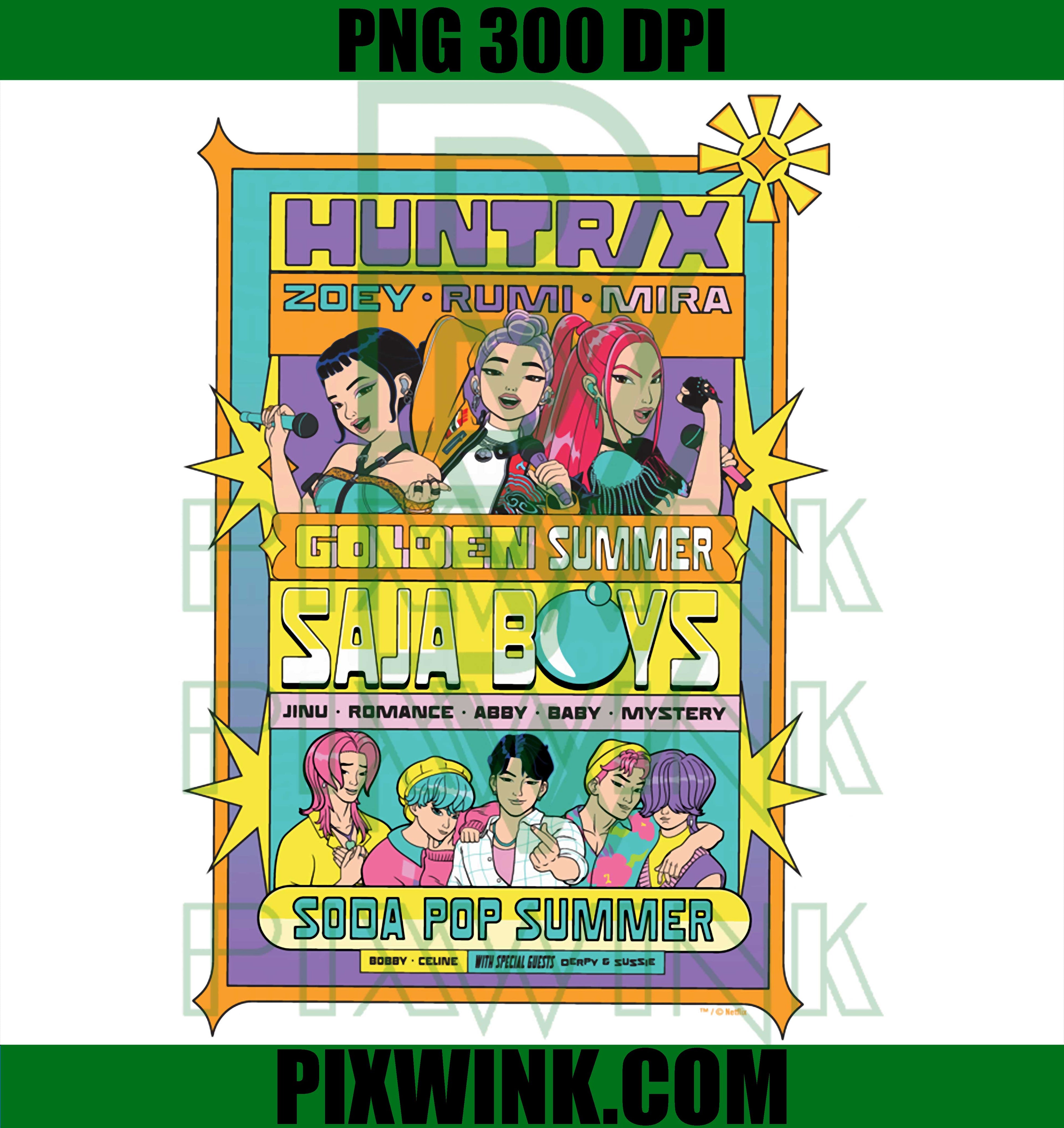 Kpop Demon Hunters PNG, HUNTRX Summer Festival Hoodie PNG