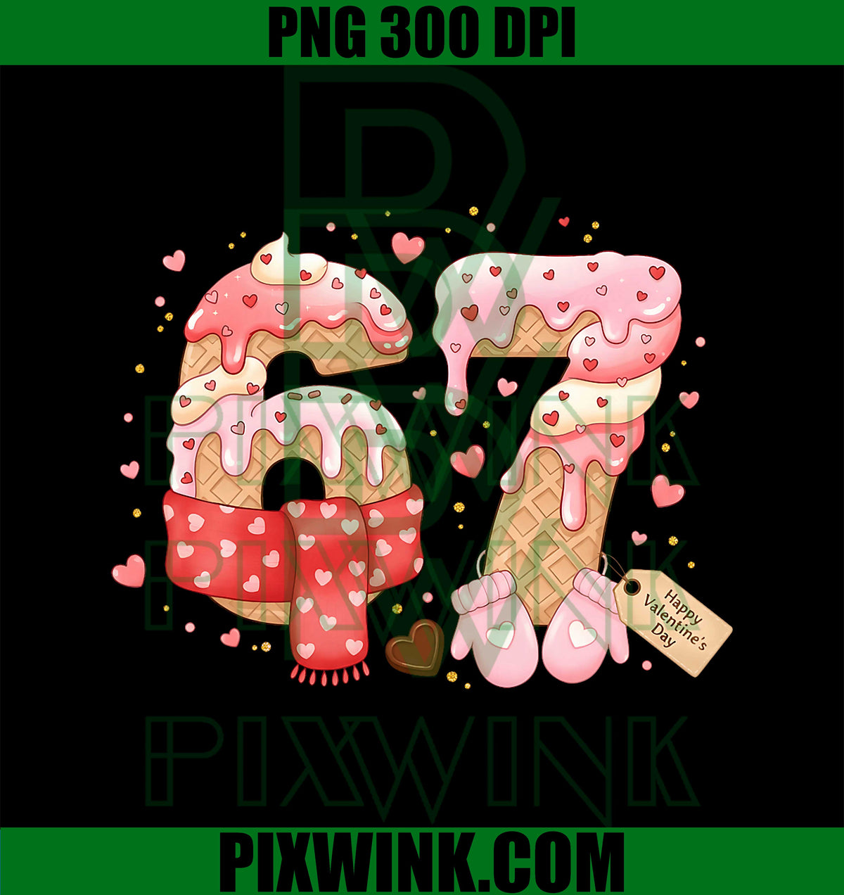Happy Valentine Ice Cream Drip 6-7 PNG, Funny Romantic Meme Heart PNG