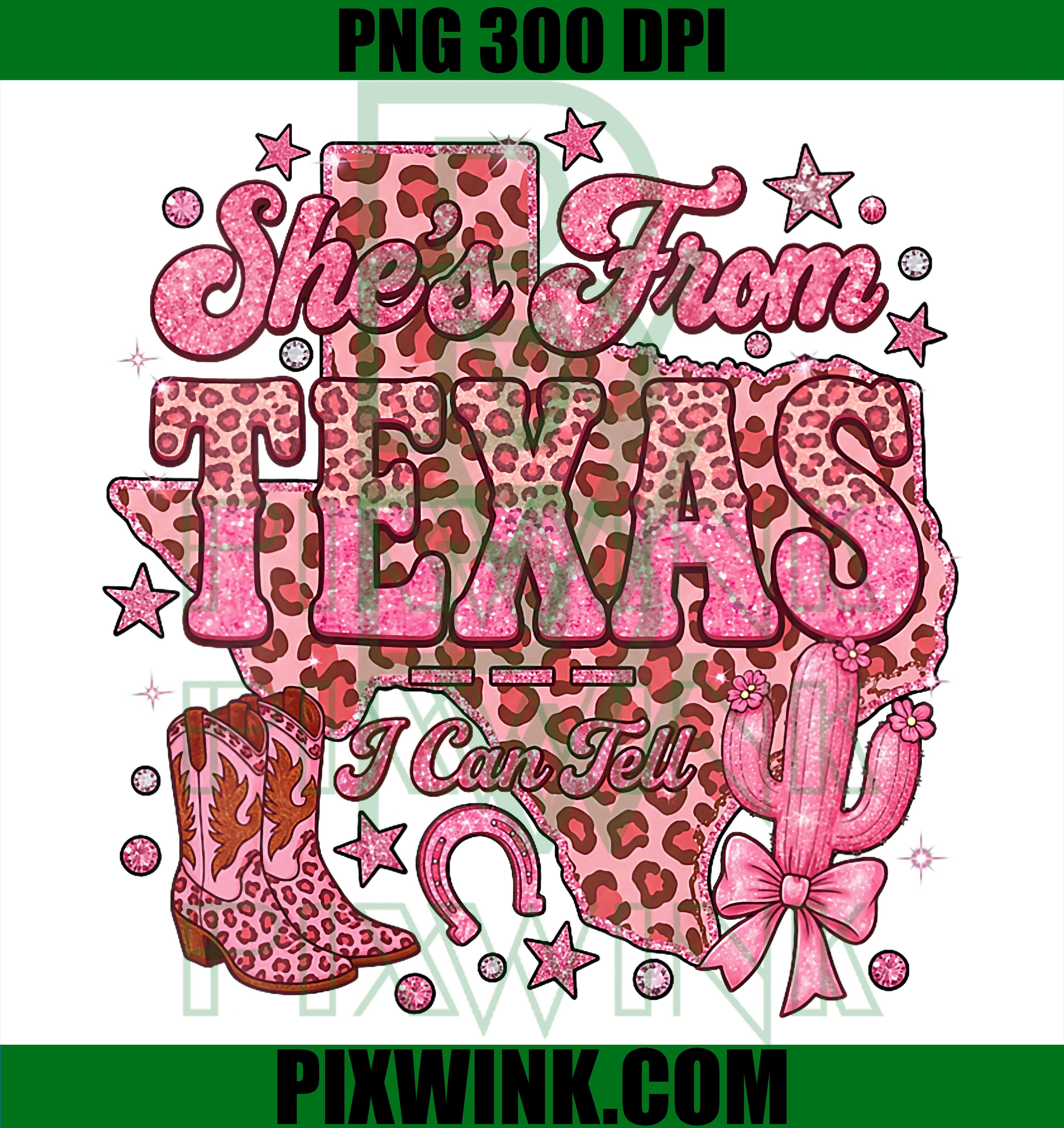 She’s From Texas PNG, Retro Vintage Texas Girl Design PNG