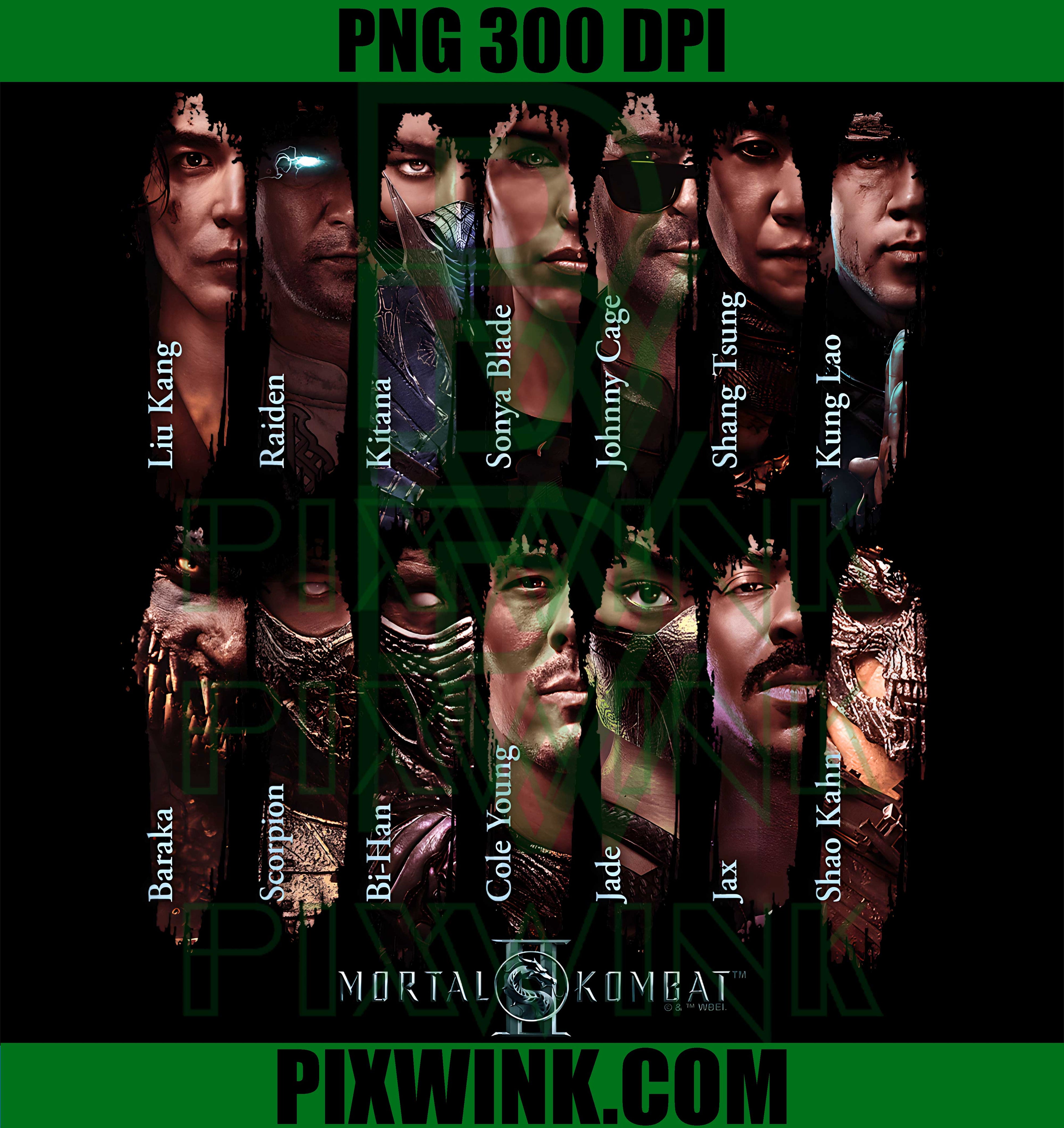 Mortal Kombat 2 Choose Your Fighter PNG, Retro Gaming Graphic PNG
