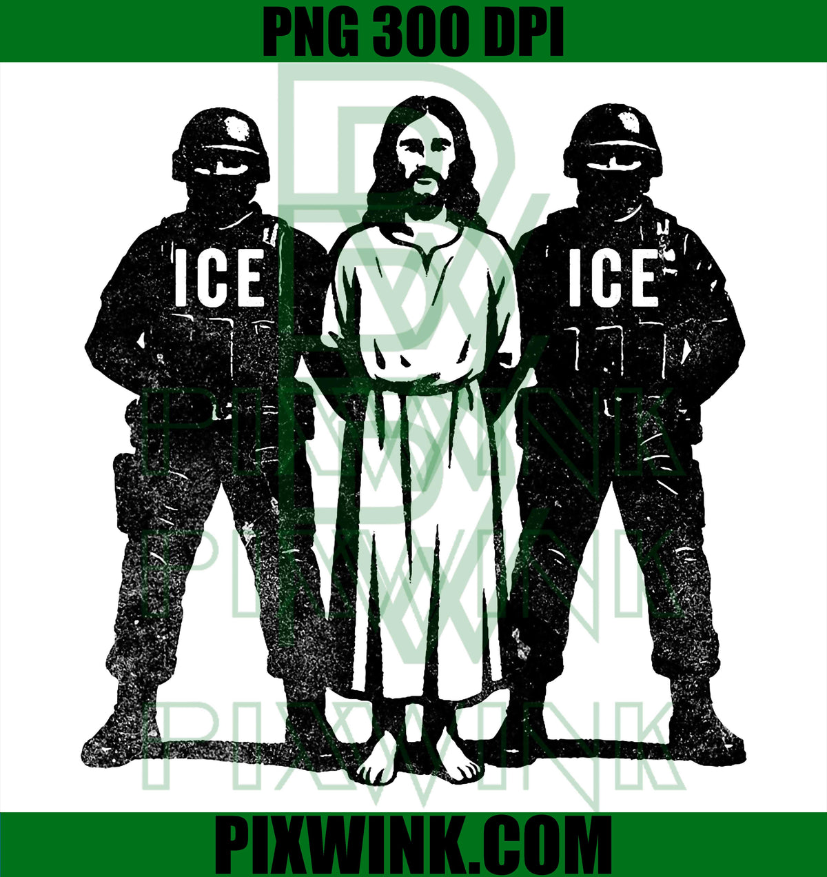 Jesus ICE PNG, Anti ICE Jesus Arrested Parody PNG, Anti Trump PNG