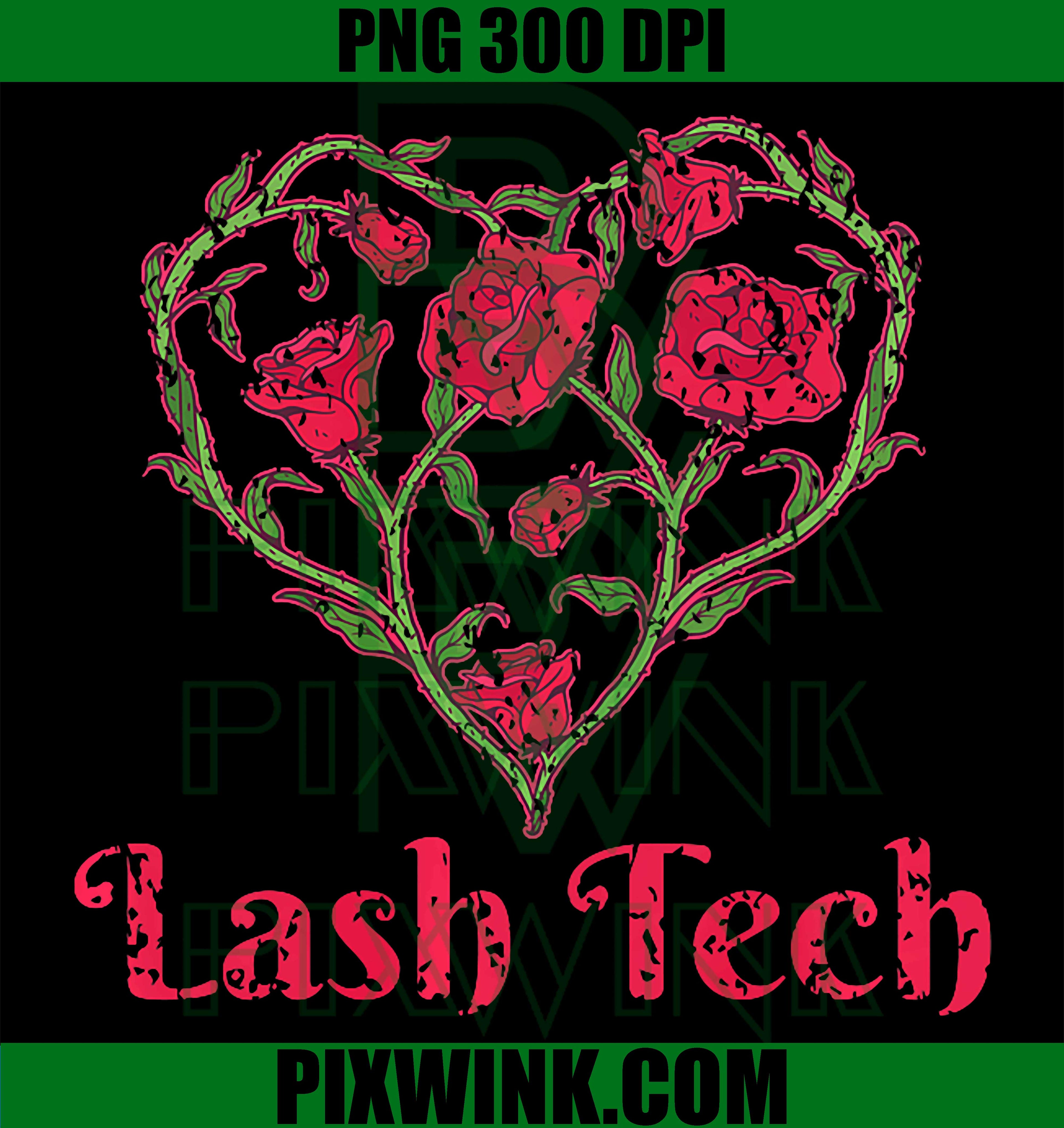 Lash Tech Flower Heart PNG, Vintage Lash Artist PNG