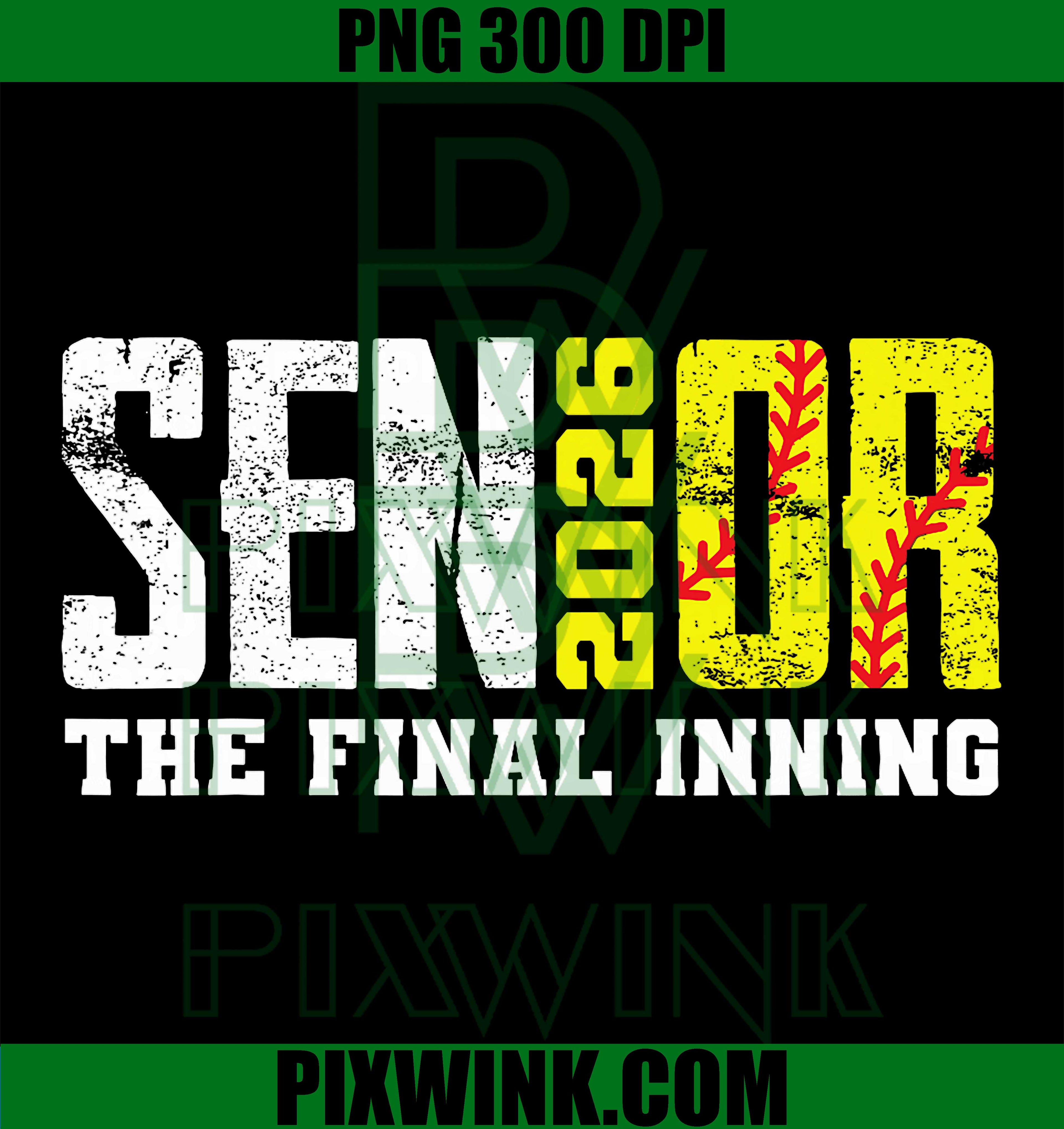 Retro Softball Senior 2026 PNG, The Final Inning Senior Design PNG