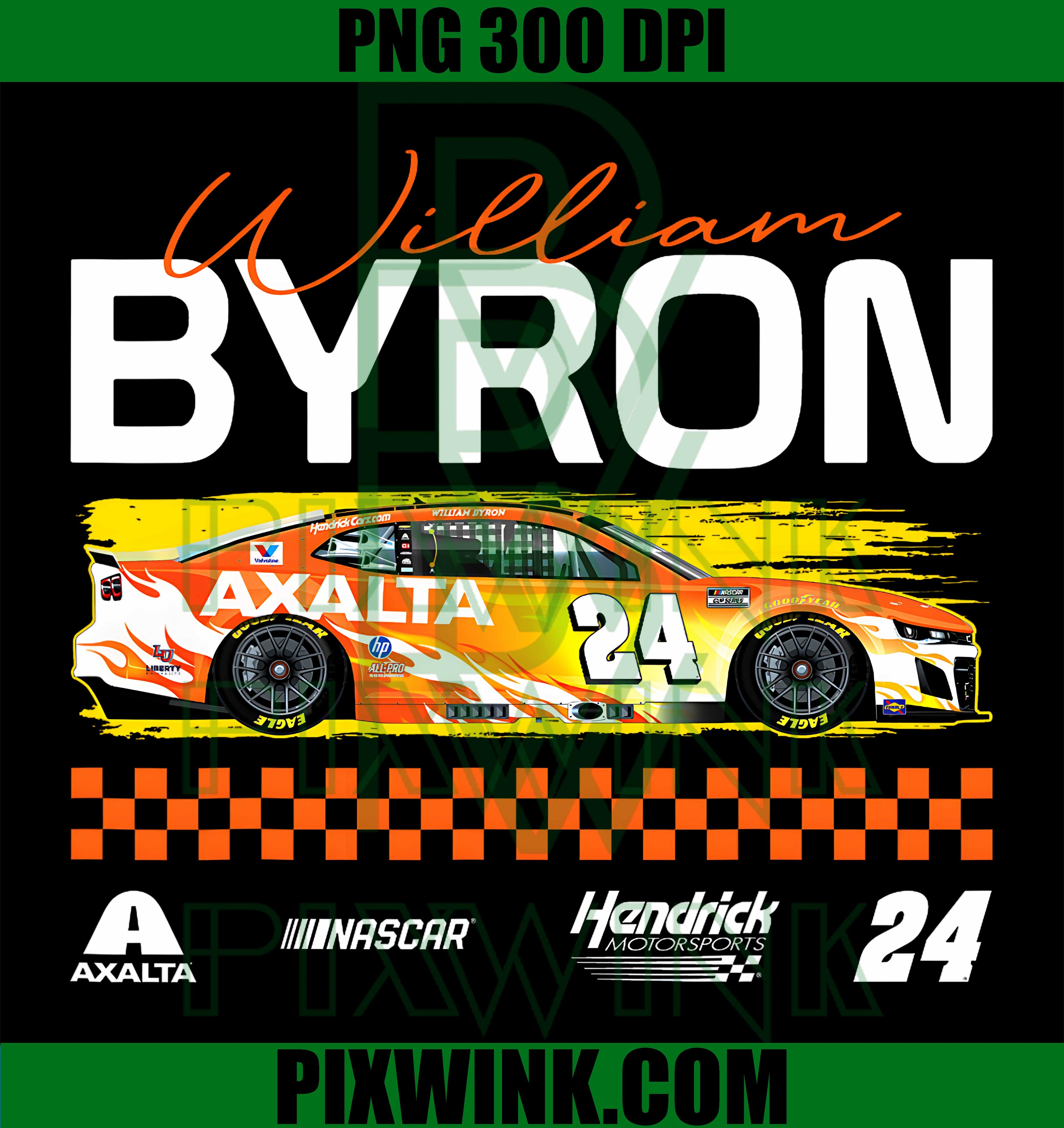 NASCAR William Byron Axalta Race Car PNG, Number 24 Driver Graphic PNG