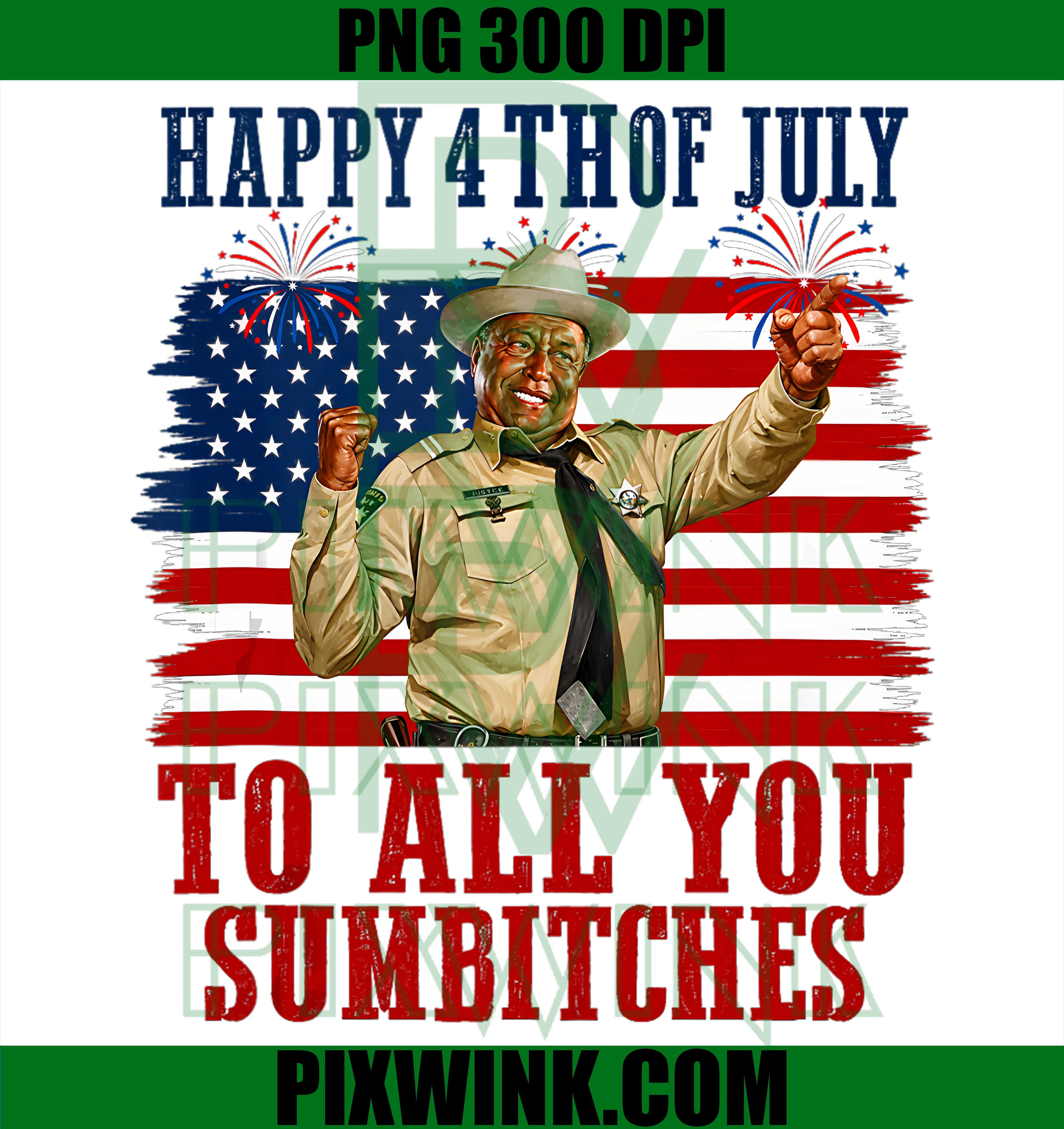 Happy 4th July PNG, Patriotic USA Flag PNG