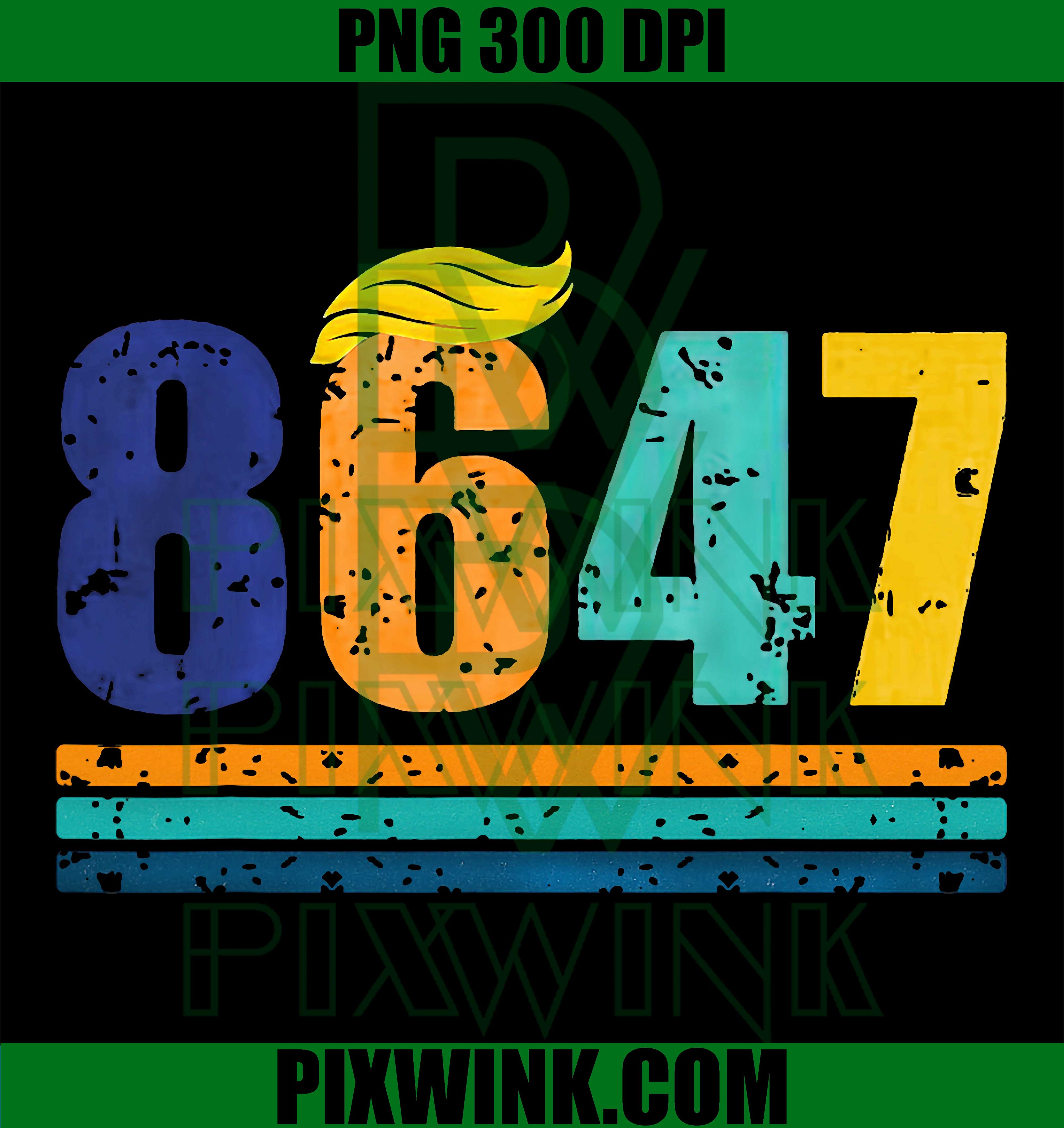 Vintage 8647 PNG, Patriotic Retro Funny PNG