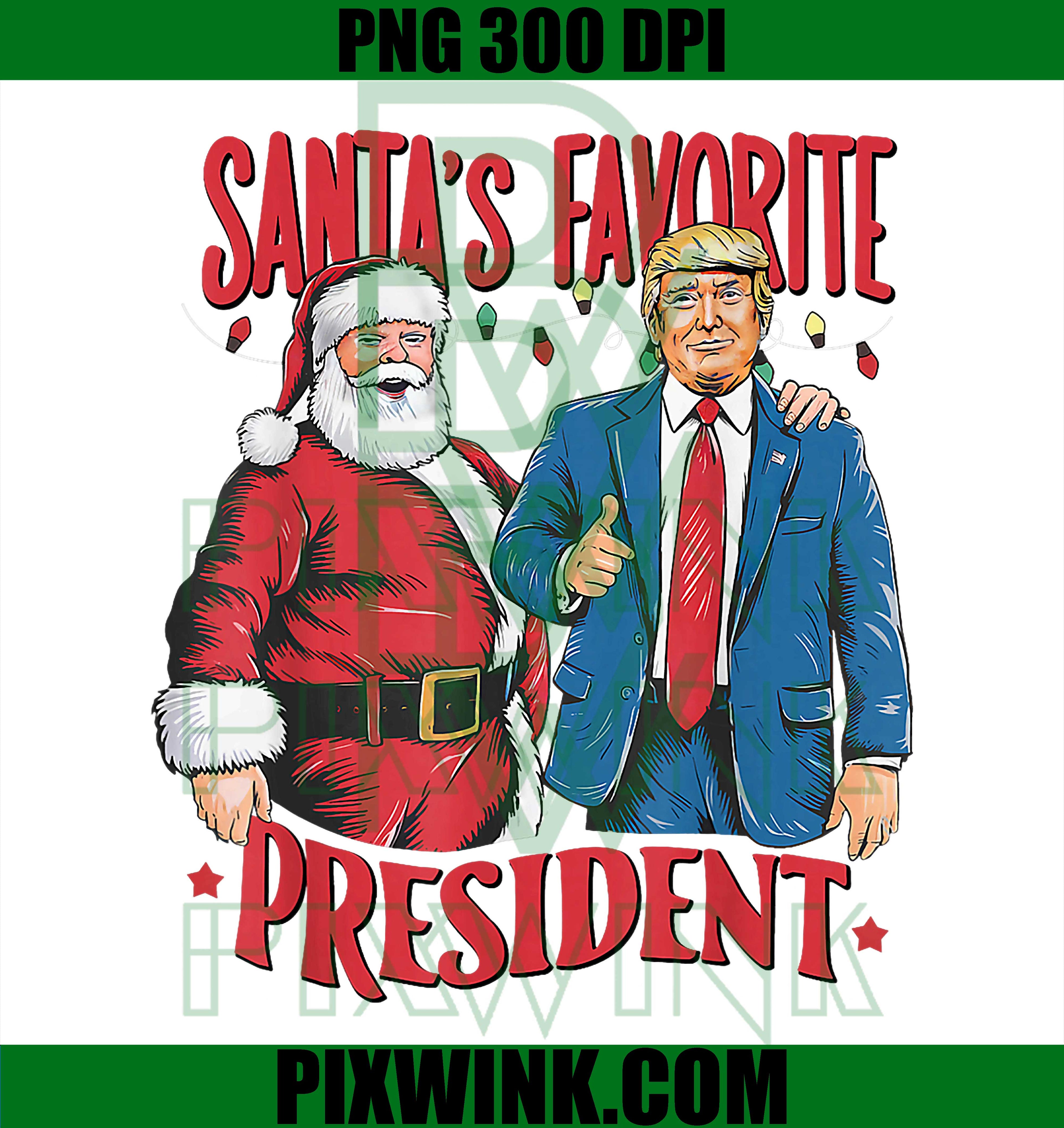 Santa's Favorite President Santa Trump Dance Christmas PNG