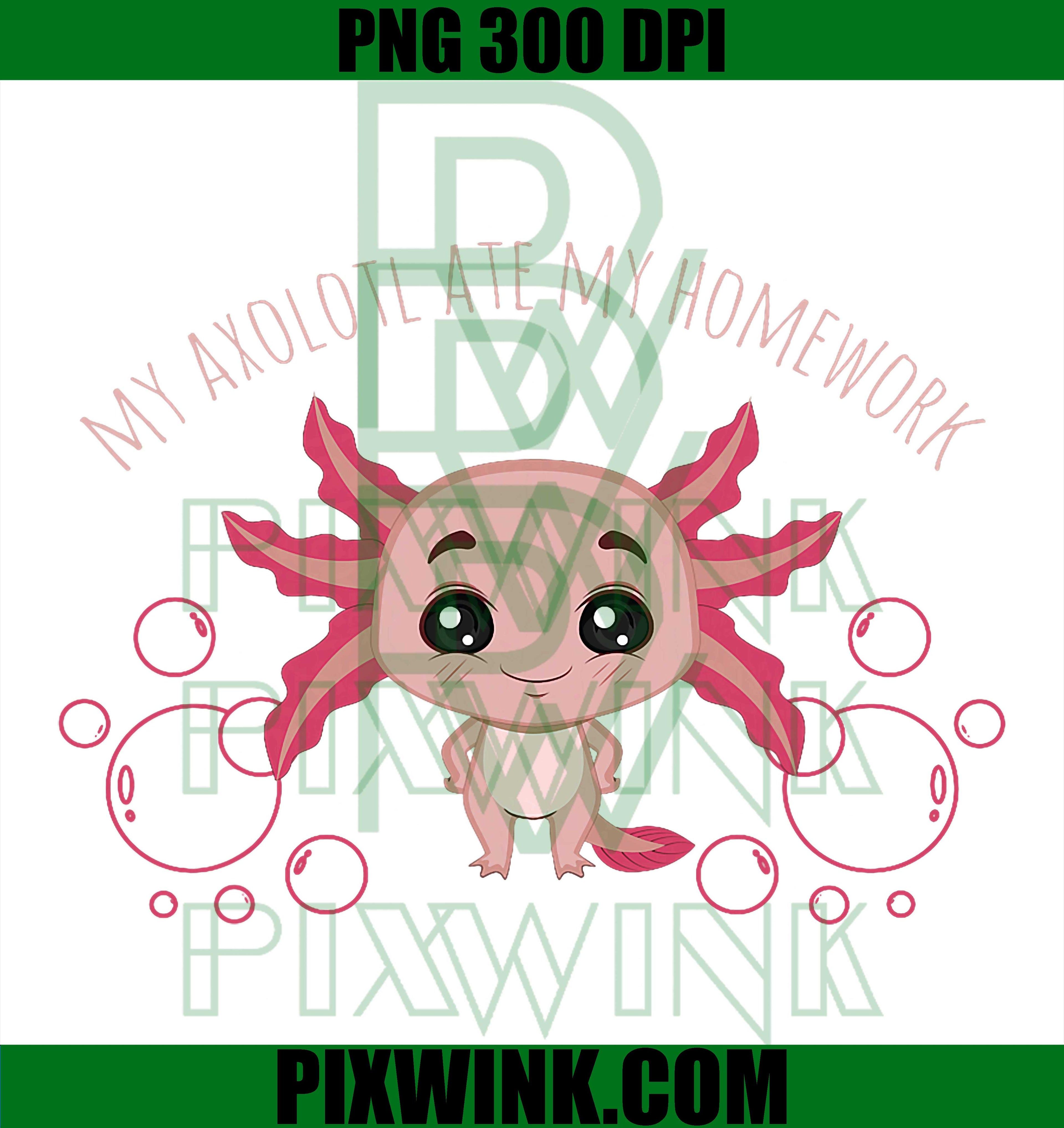 Cute Axolotl School PNG, My Axolotl Ate My Homework Meme PNG