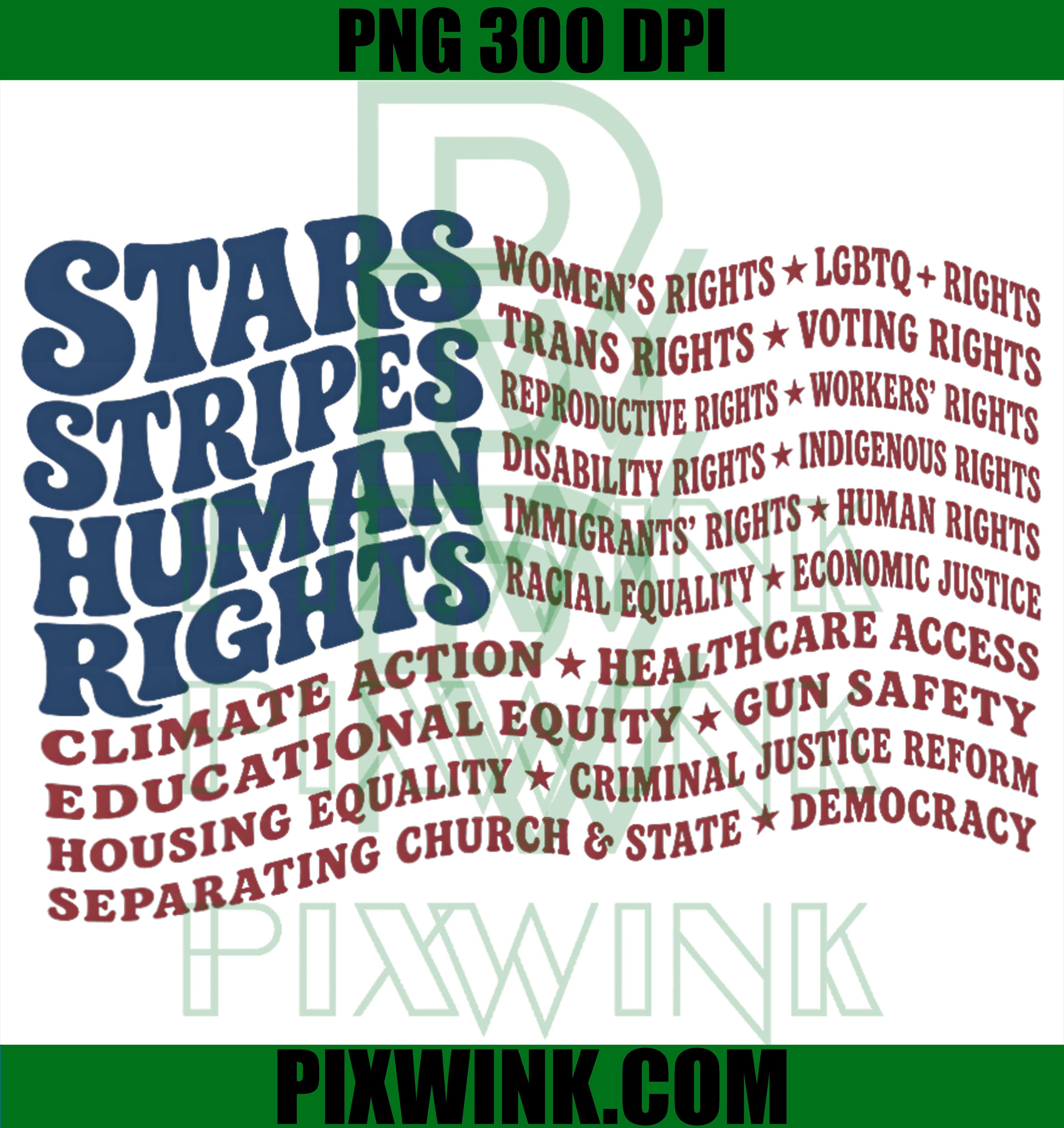 Retro 4th Of July PNG, Stars Stripes Human Rights PNG, USA Flag PNG
