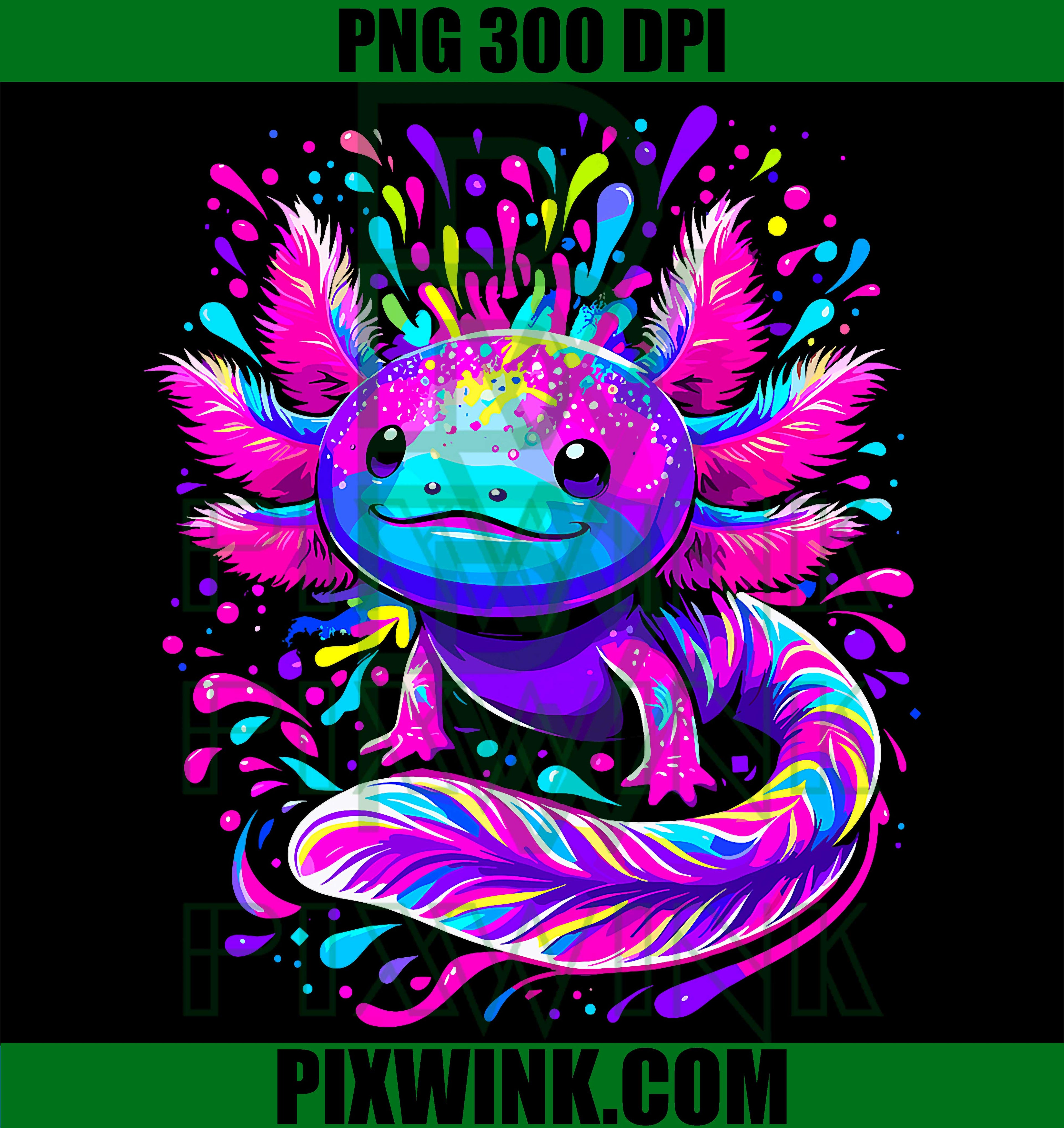 Axolotl Beautiful Colorful PNG, Art Axolotl PNG