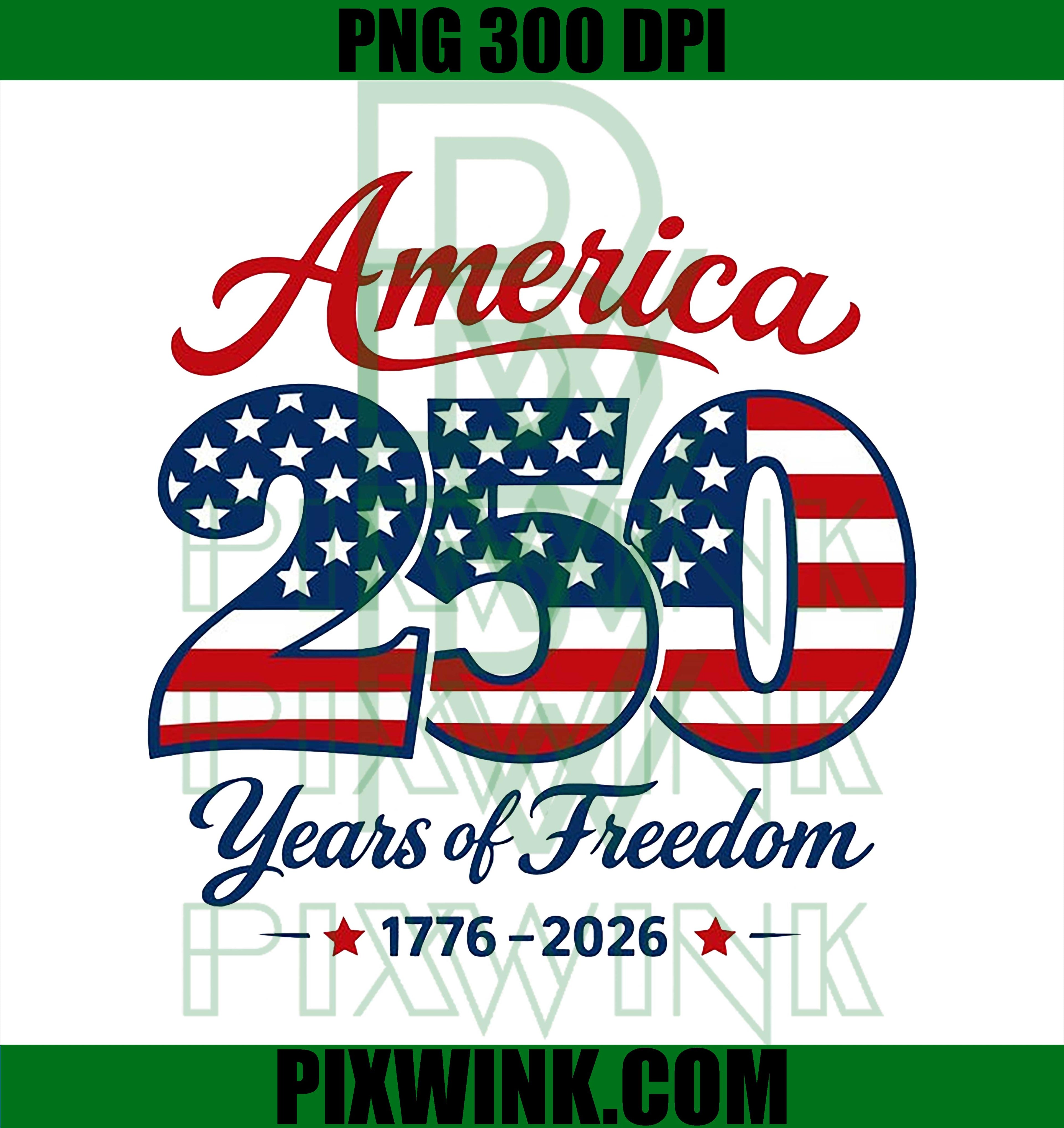 America 250 Years Freedom PNG, Retro USA 250th Anniversary PNG