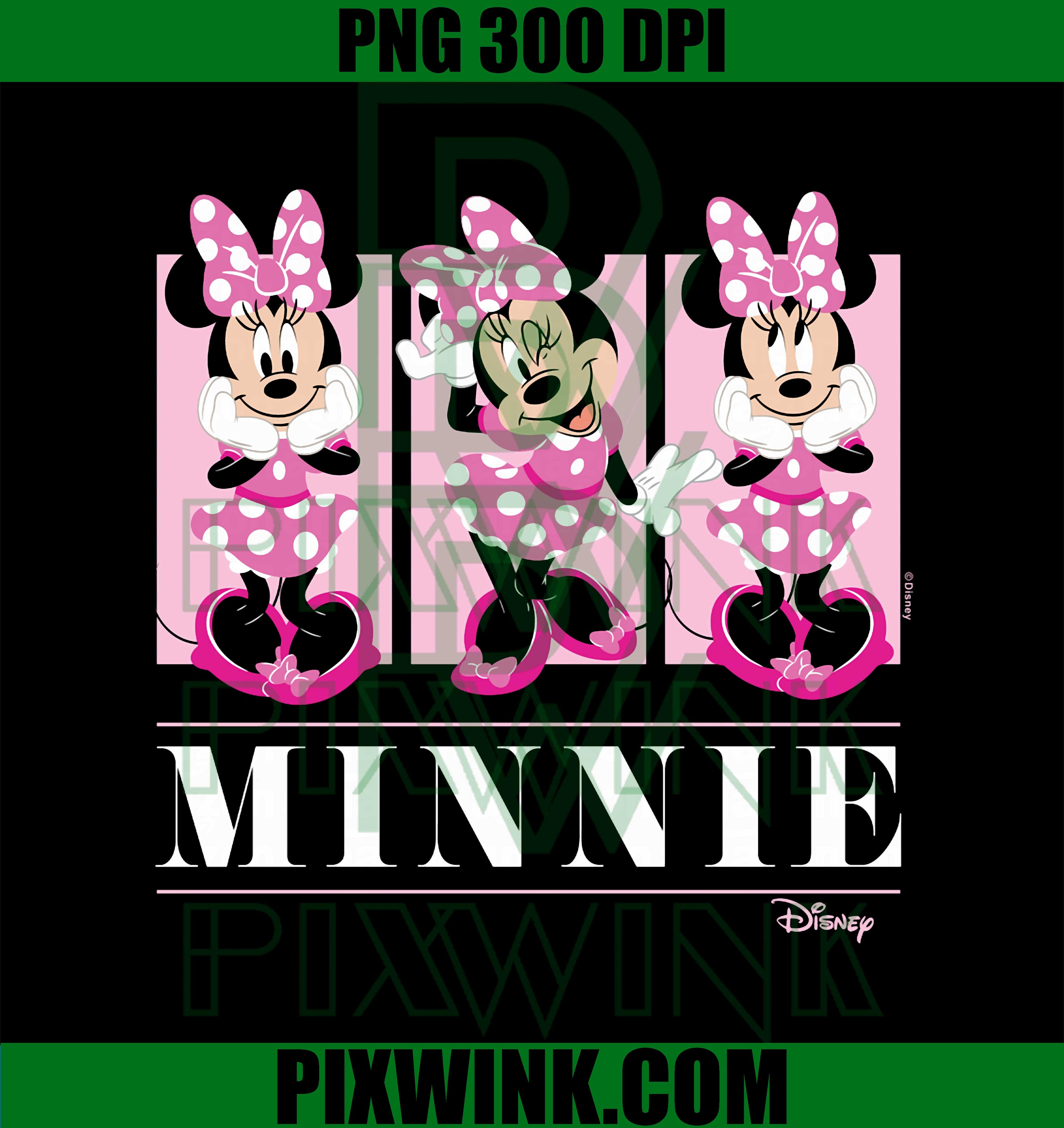 Mickey & Friends, Minnie Mouse Pink Grid PNG