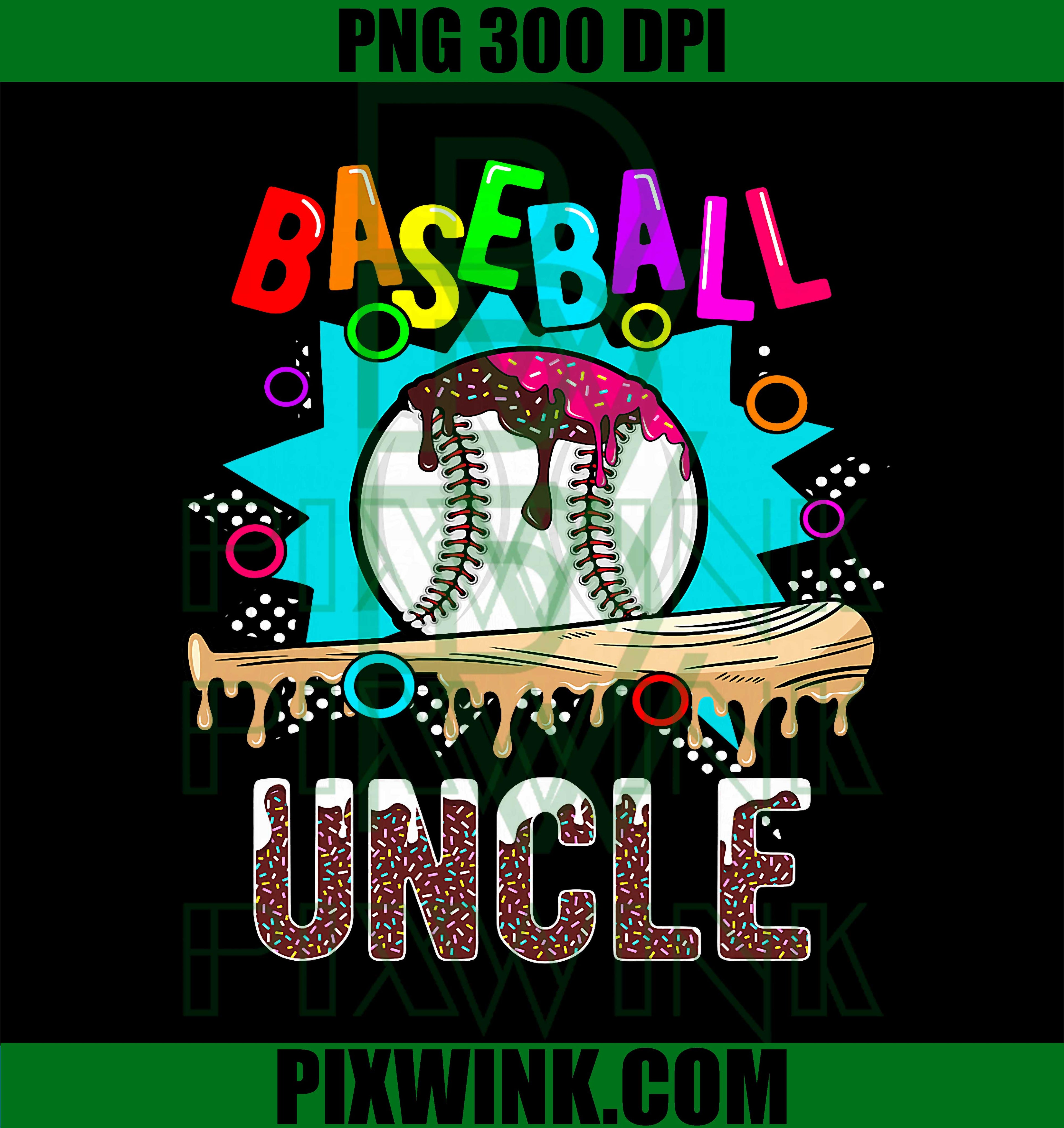 Baseball Uncle PNG, Funny Baseball Family Fan Graphic PNG