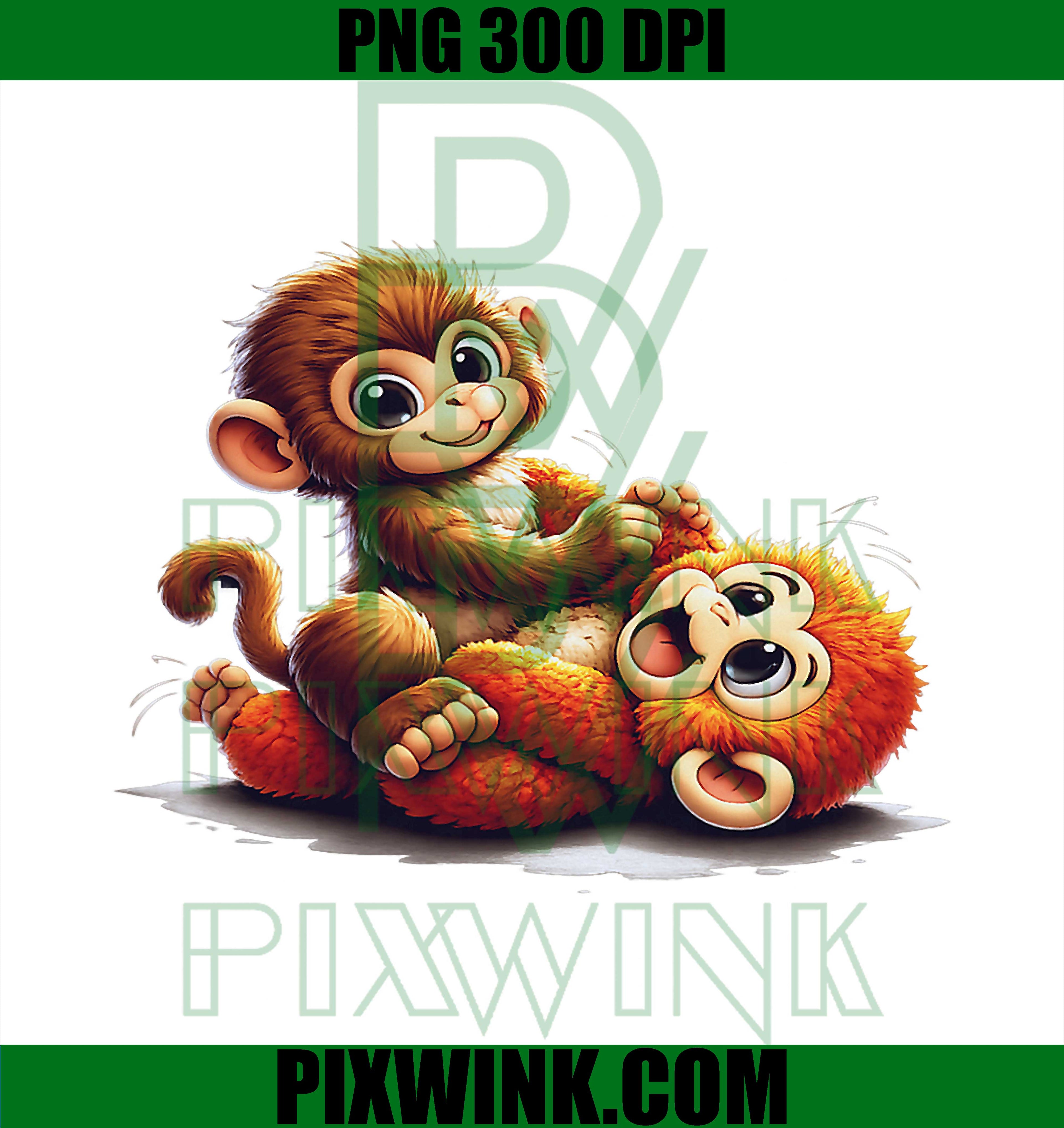 Baby Monkey Punch PNG, Little Punch Big Love Monkey PNG