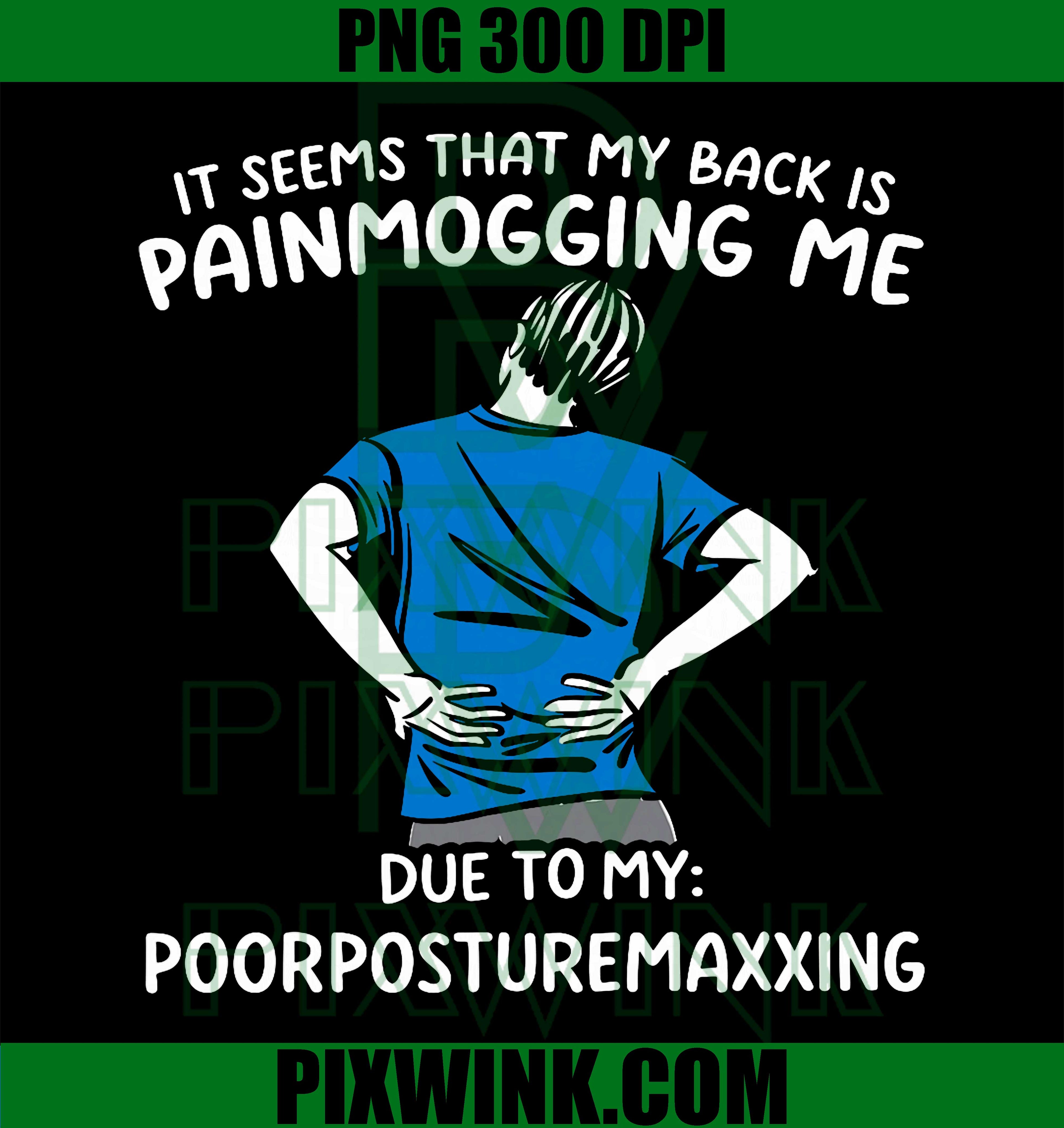 Back Pain PNG, Painmogging PNG, Funny Saying PNG