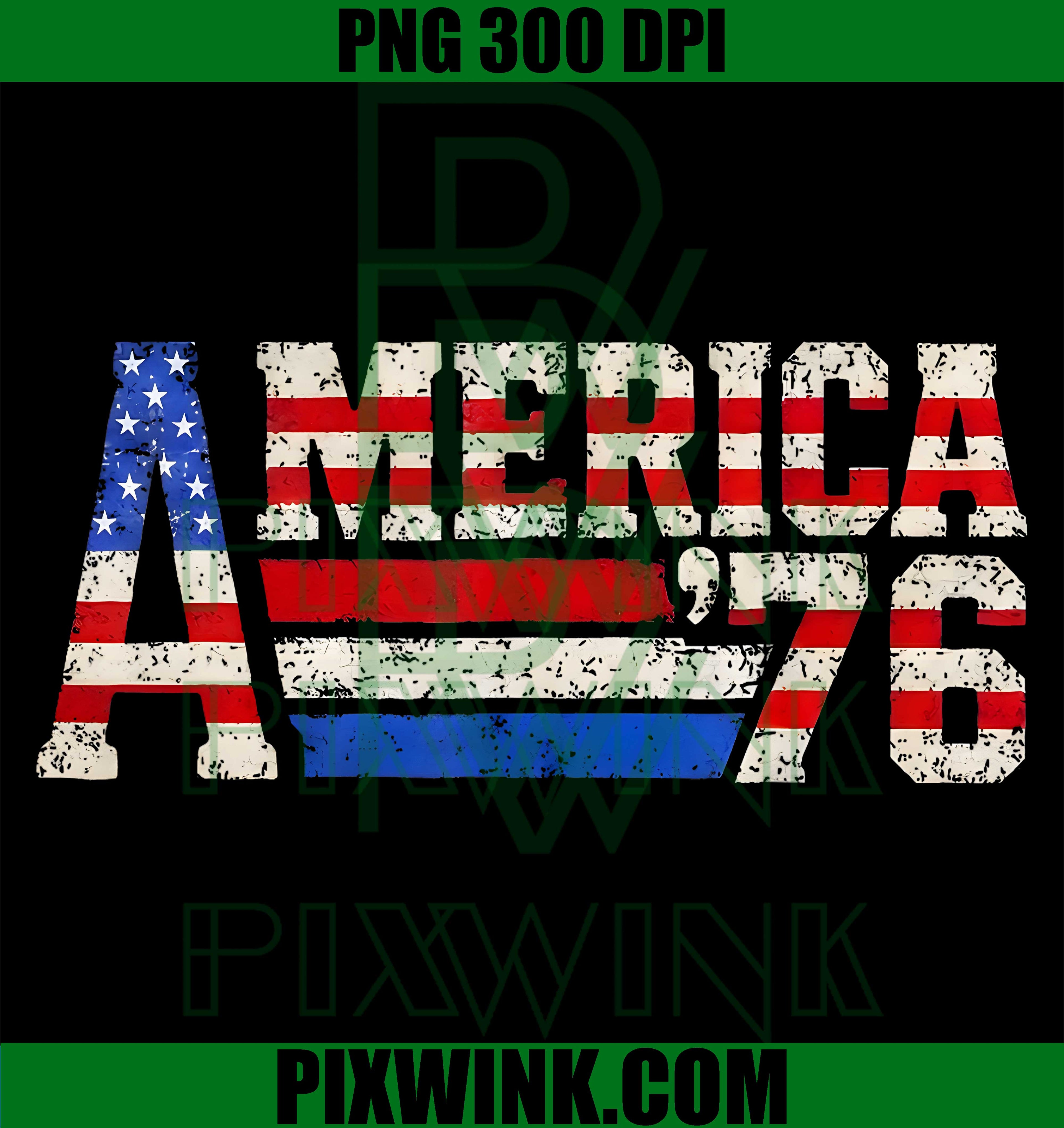 Retro America 250 Years PNG, America Flag 76 PNG, USA 250th PNG