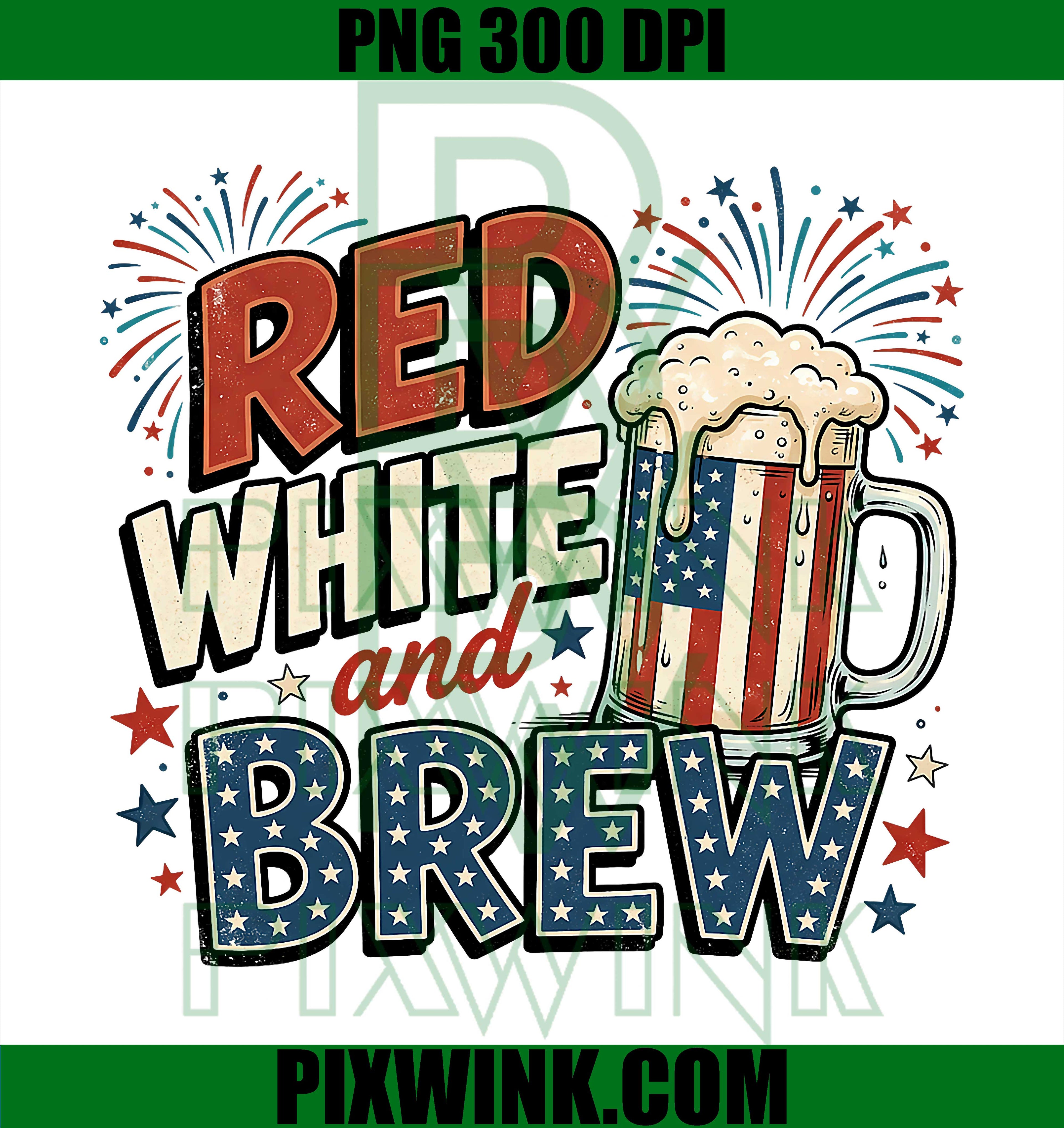 Red White And Brew Patriotic Beer Lover PNG