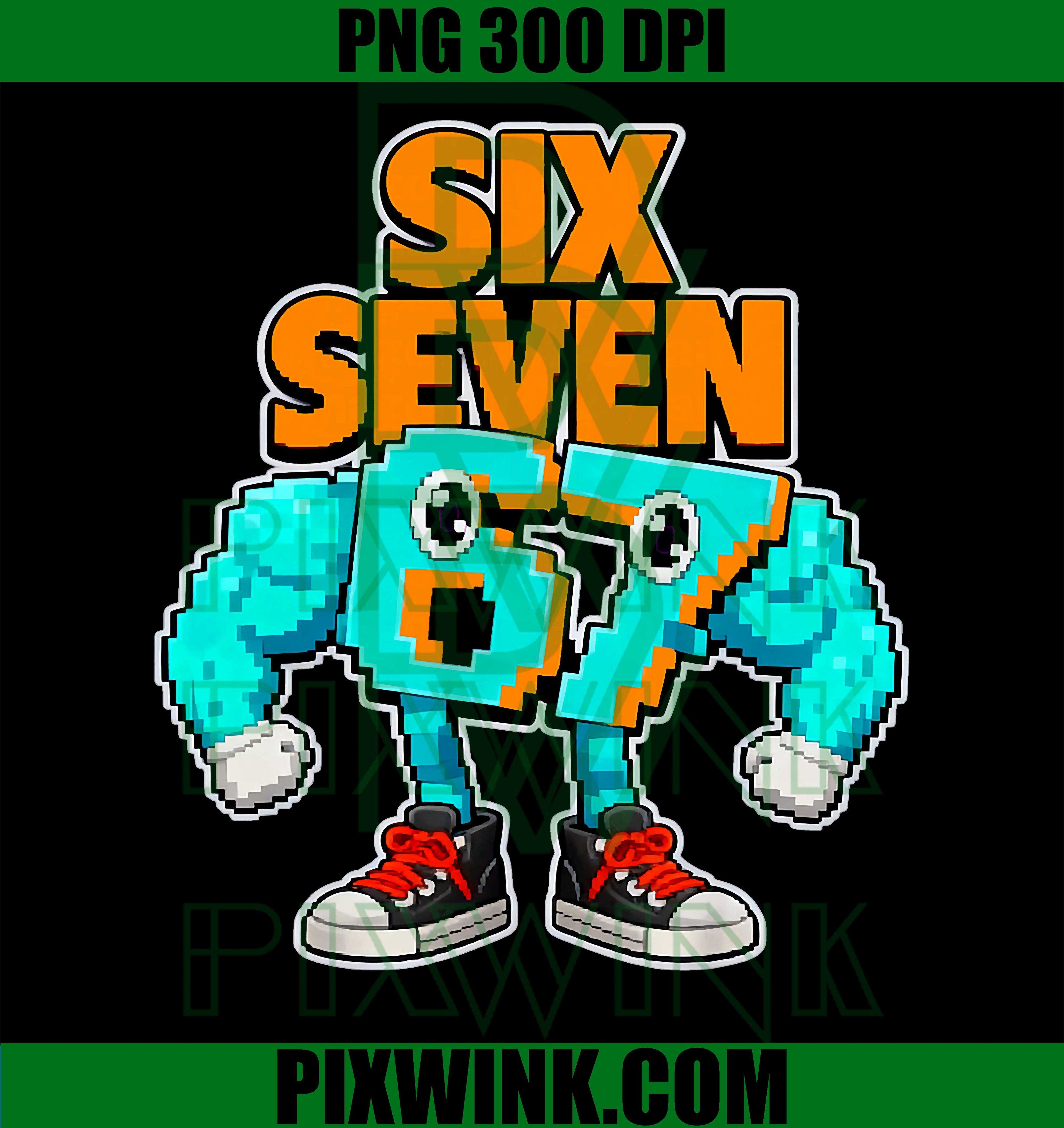 67 Meme Numbers PNG, Funny Power Up Trend Design PNG
