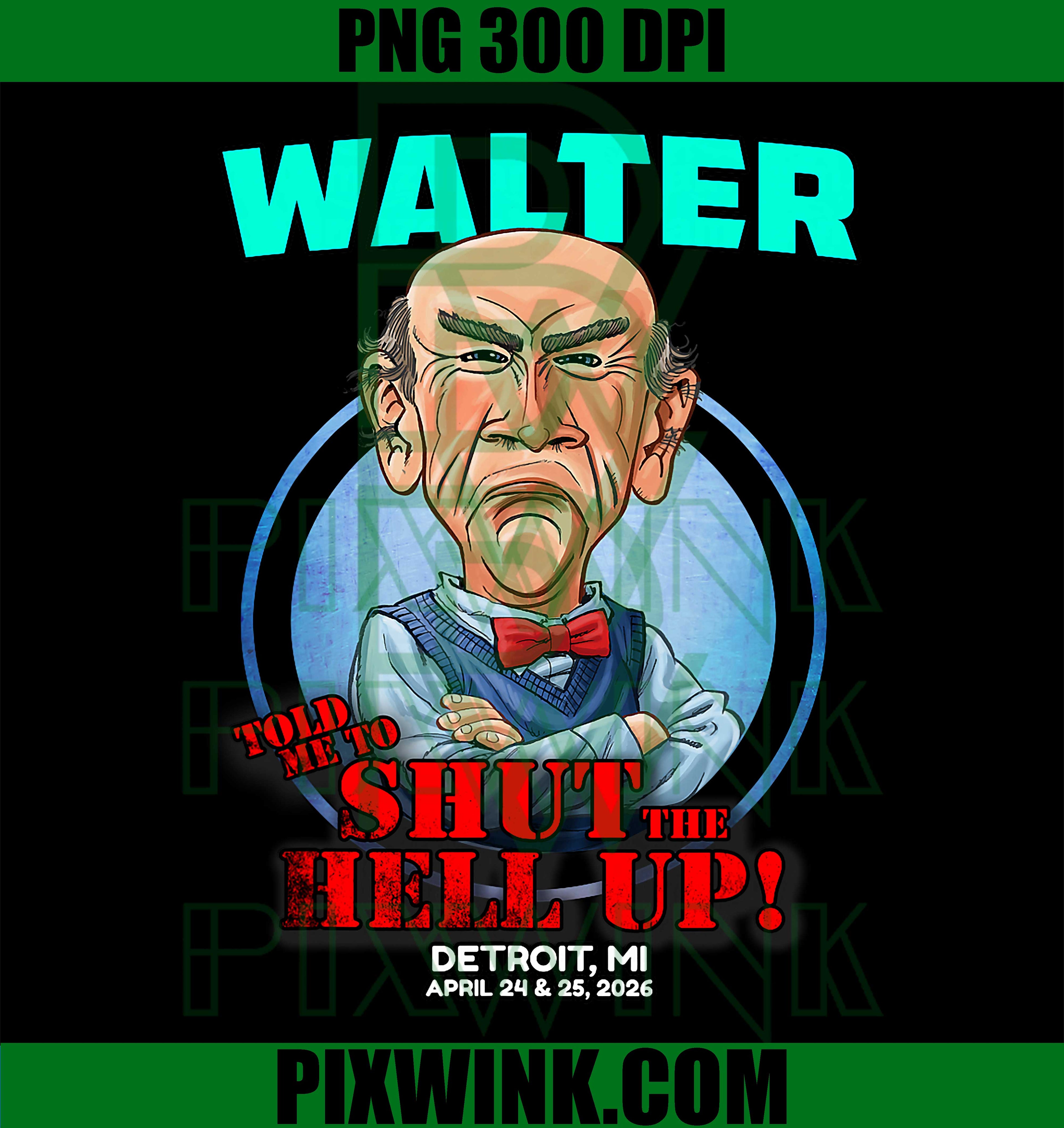Walter Detroit MI PNG, 2026 Retro City Design PNG