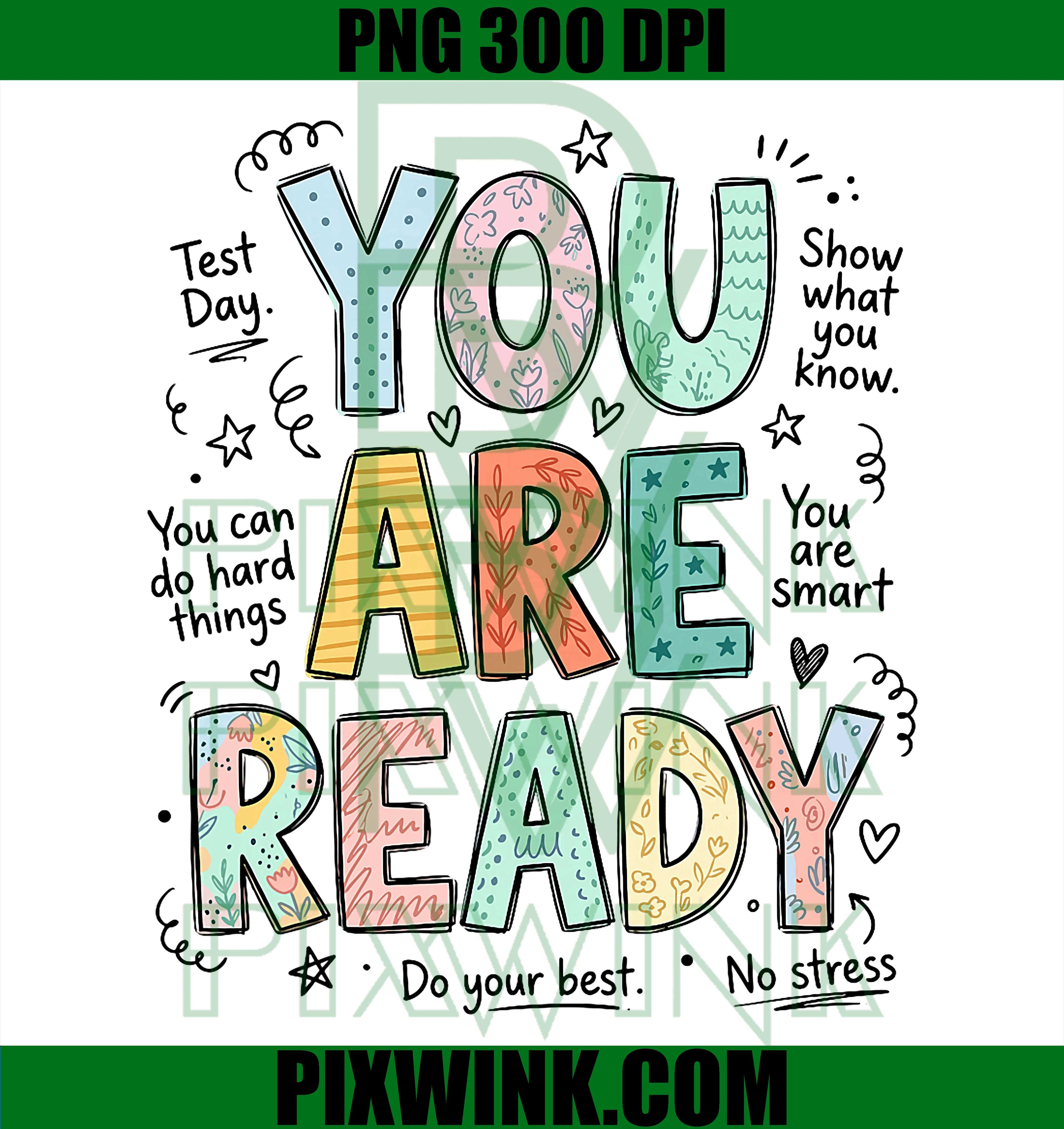 You Are Ready PNG, Test Day School PNG Motivational Education Design